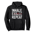 Inhale Exhale Repeat Yoga Mindfulness Hoodie - Minimalist Print Unisex - T-Shirt, Sweatshirt, Hoodie