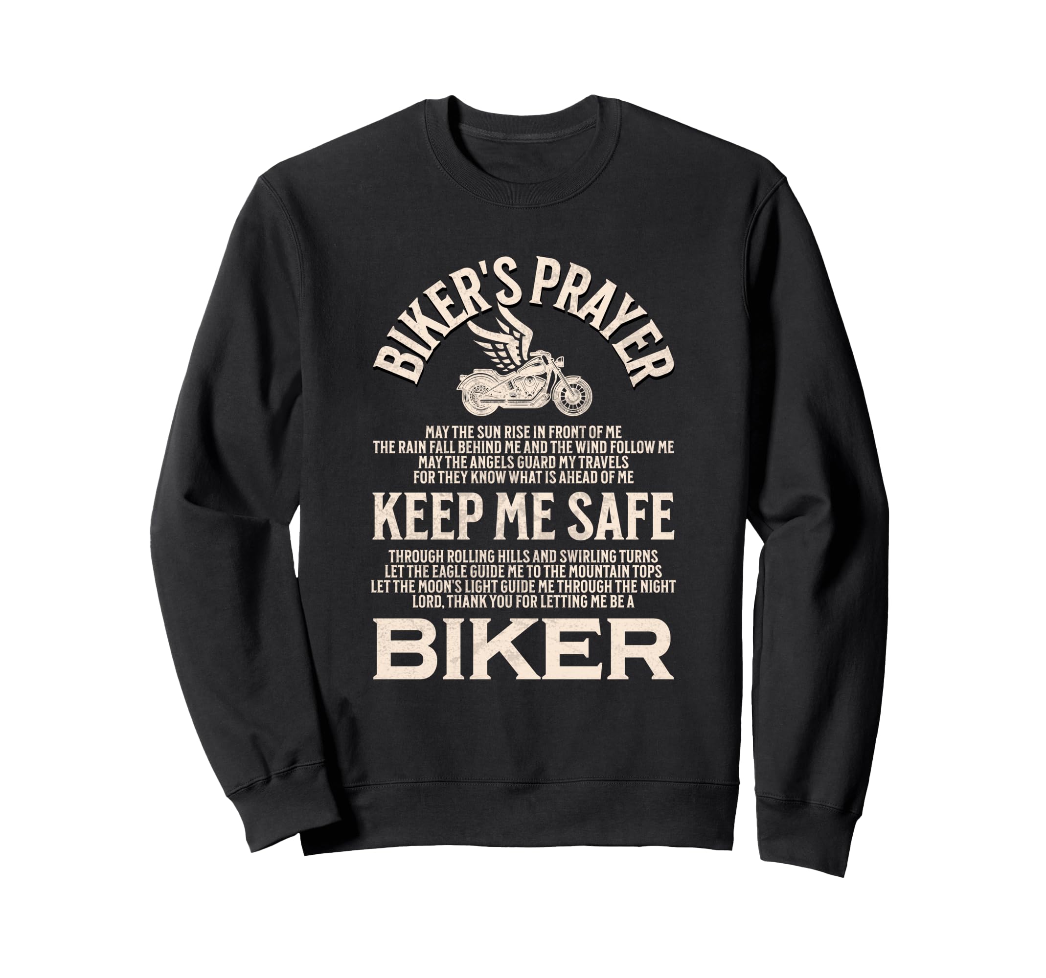 Bikers Prayer Motorcycle Biker Sweatshirt - Trendy Graphic Unisex - T-Shirt, Sweatshirt, Hoodie