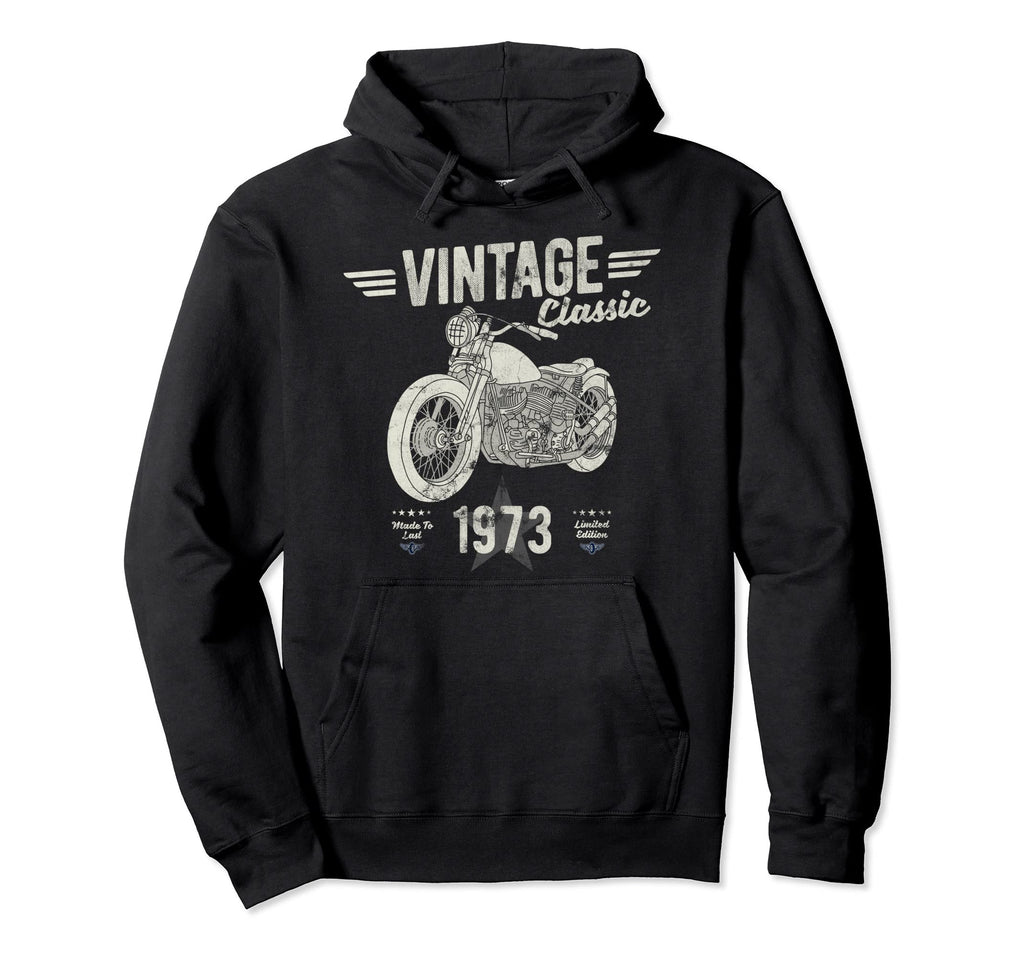 Born 1973 Birthday Motorbike Hoodie - Aesthetic Graphic for Adults - T-Shirt, Sweatshirt, Hoodie