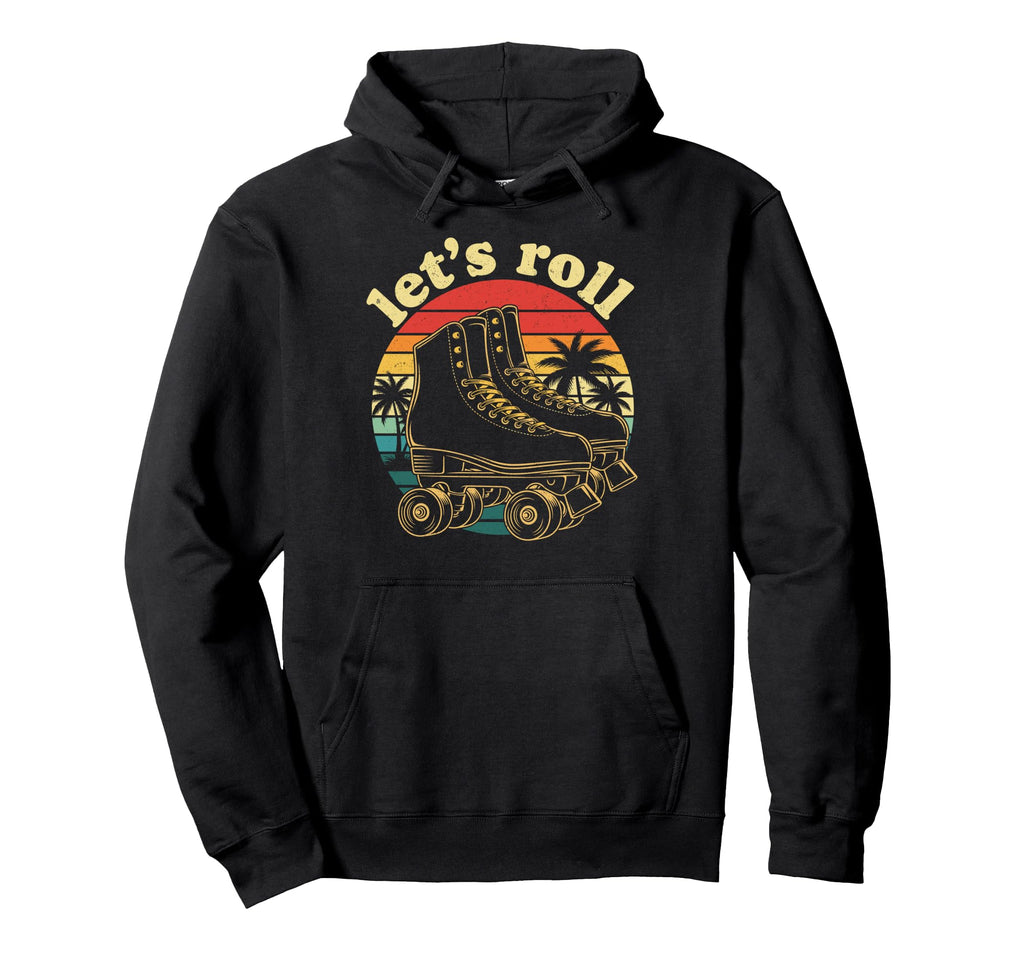 Sunset Palm Trees Lets Roll Roller Skates Hoodie - Custom Art Print Unisex - T-Shirt, Sweatshirt, Hoodie