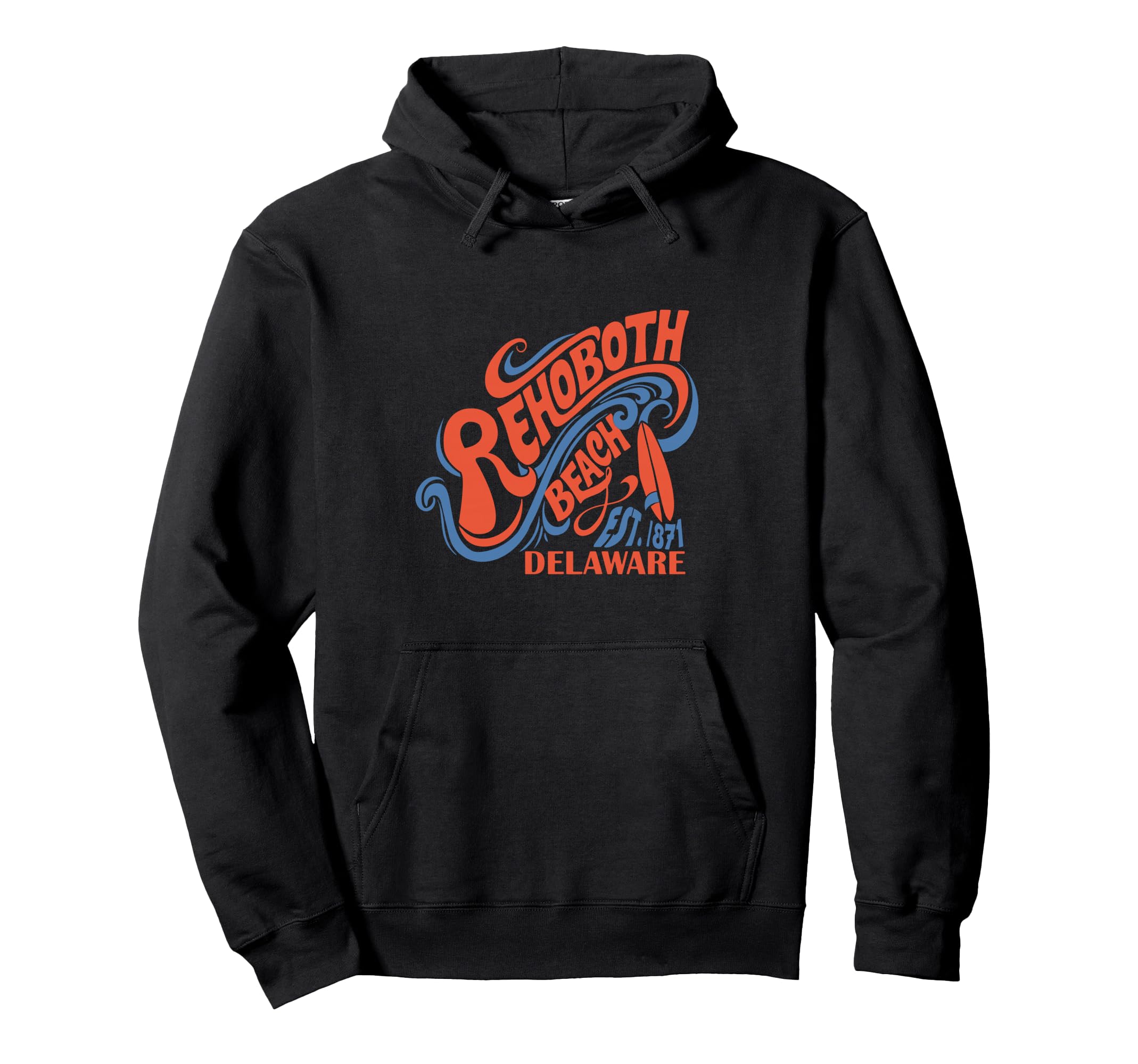 Rehoboth Beach Delaware Groovy Hoodie - Graphic Print for Adults - T-Shirt, Sweatshirt, Hoodie
