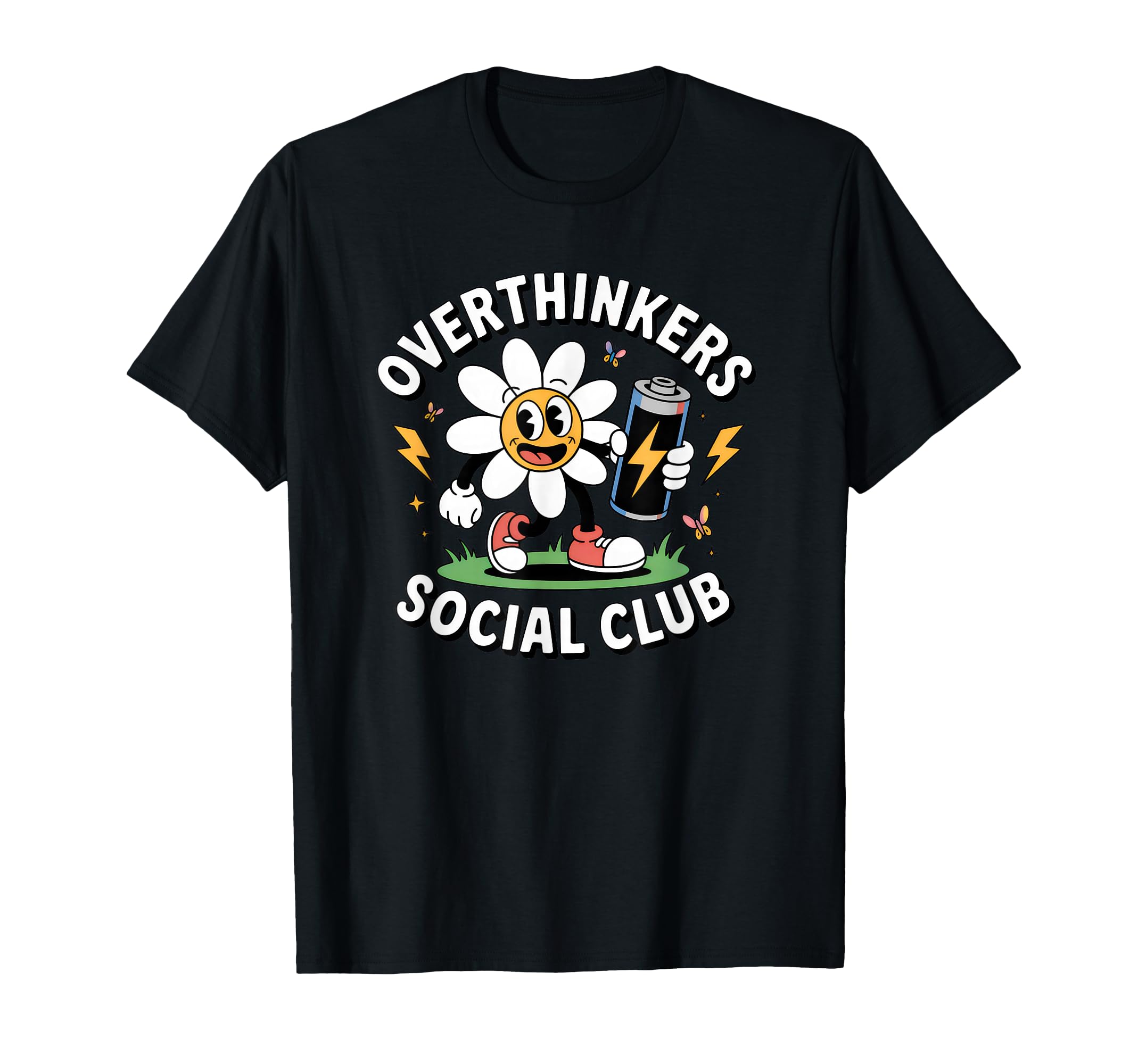 Overthinkers Social Club Funny Flower T-Shirt - Trendy Graphic for Adults - T-Shirt, Sweatshirt, Hoodie