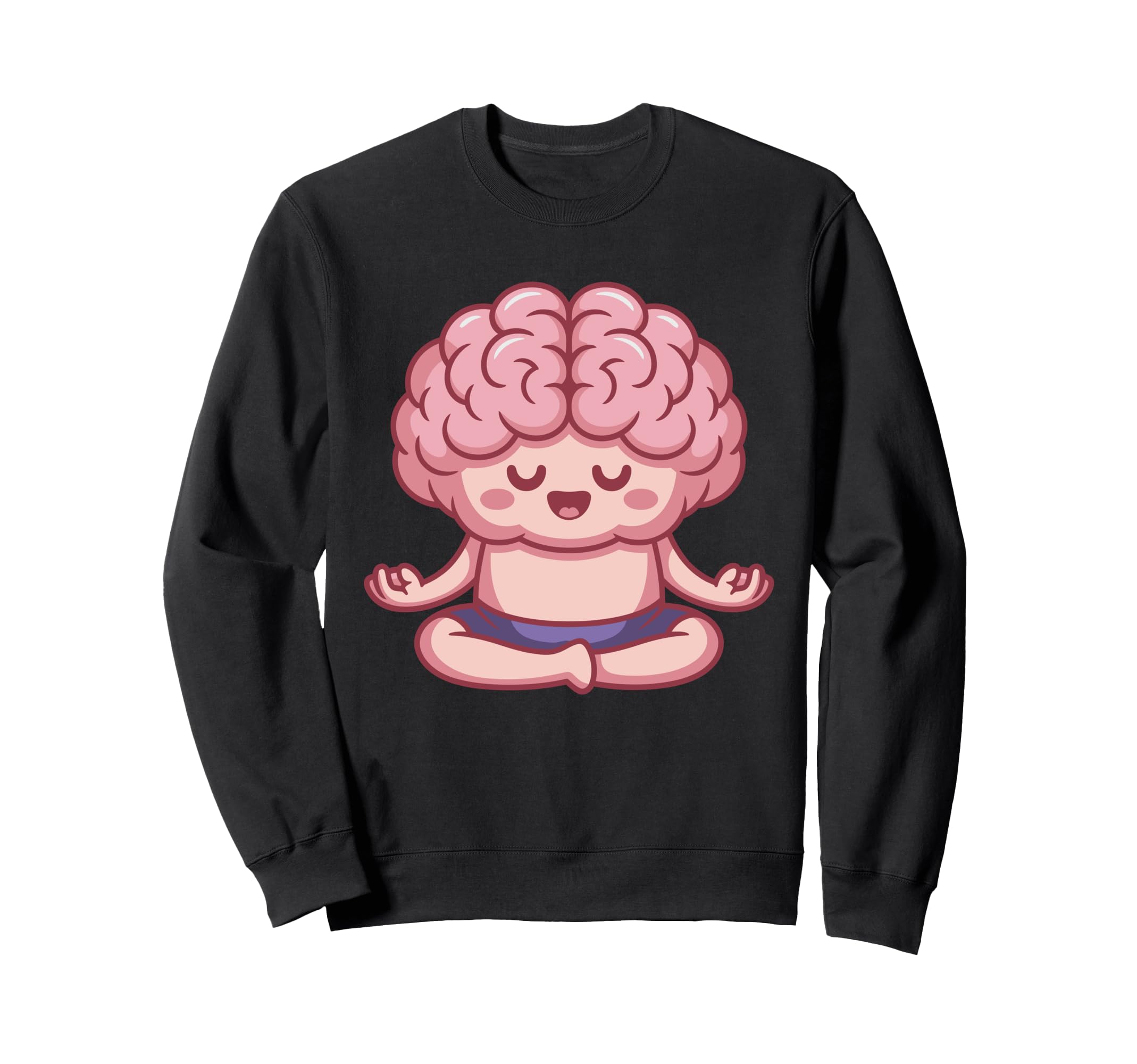Brain Doing Yoga Funny Mindfulness Sweatshirt - Graphic Print for Adults - T-Shirt, Sweatshirt, Hoodie