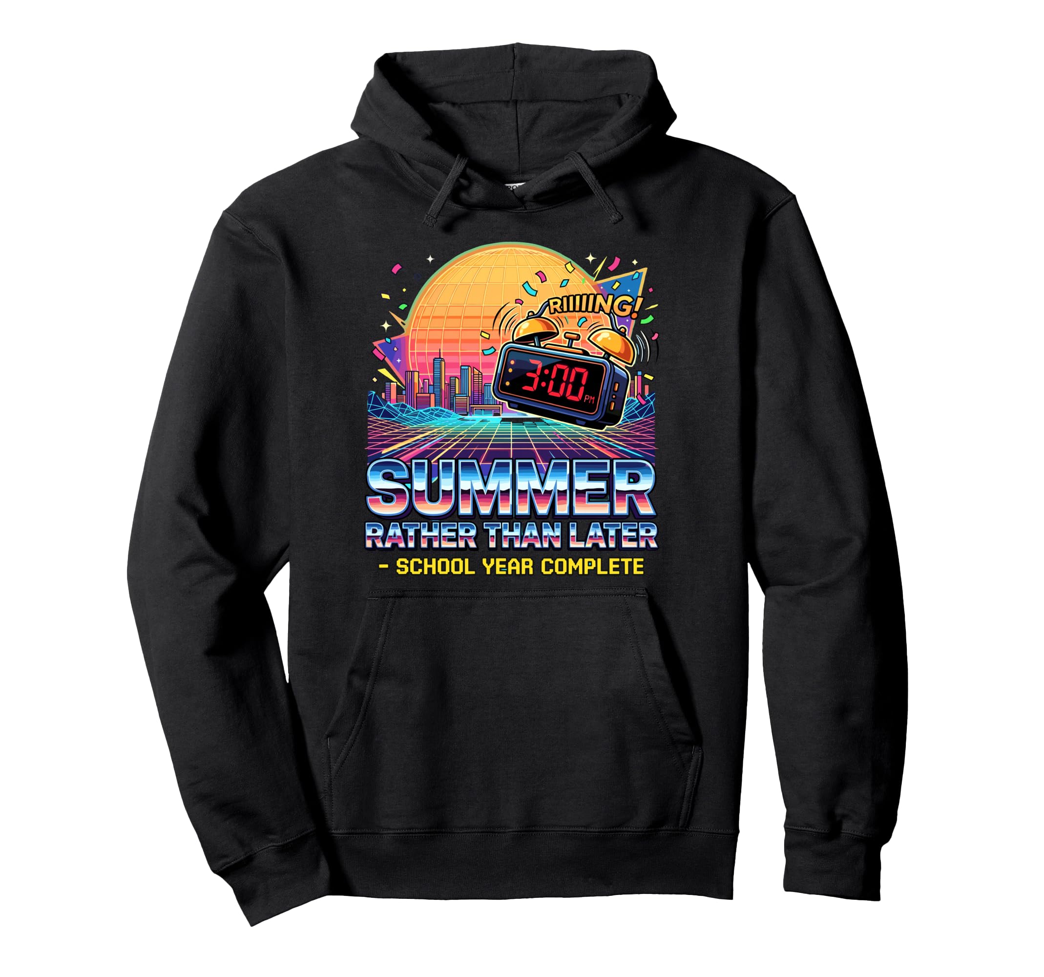 80S School Year Complete 3Pm Clock Bell Hoodie - Unique Graphic Men Women - T-Shirt, Sweatshirt, Hoodie