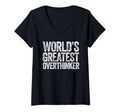 Womens Worlds Greatest Overthinker V T-Shirt - Novelty Apparel for Adults - T-Shirt, Sweatshirt, Hoodie