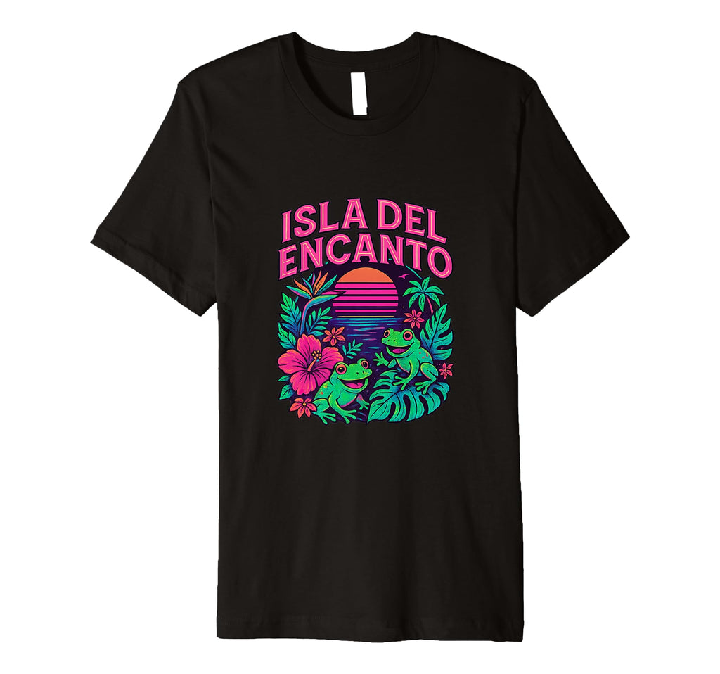Isla Del Encanto Puerto Rico 80S Neon T-Shirt - Unique Graphic for Adults - T-Shirt, Sweatshirt, Hoodie