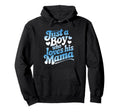 Just Who Loves His Mama Blue Heart Hoodie - Aesthetic Graphic for Adults - T-Shirt, Sweatshirt, Hoodie