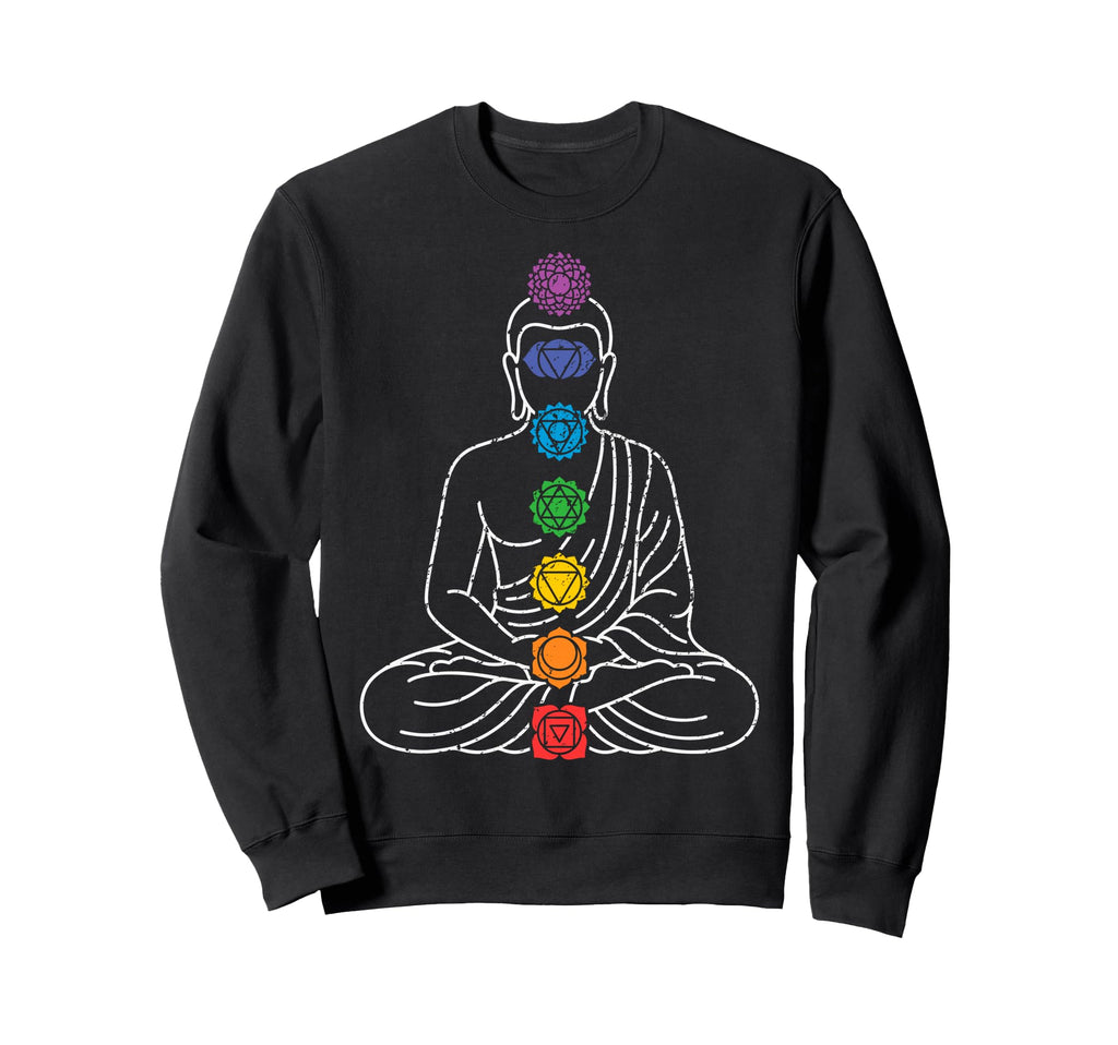 Buddha Yoga Lotus Pose Chakras Sweatshirt - Aesthetic Graphic Men Women - T-Shirt, Sweatshirt, Hoodie