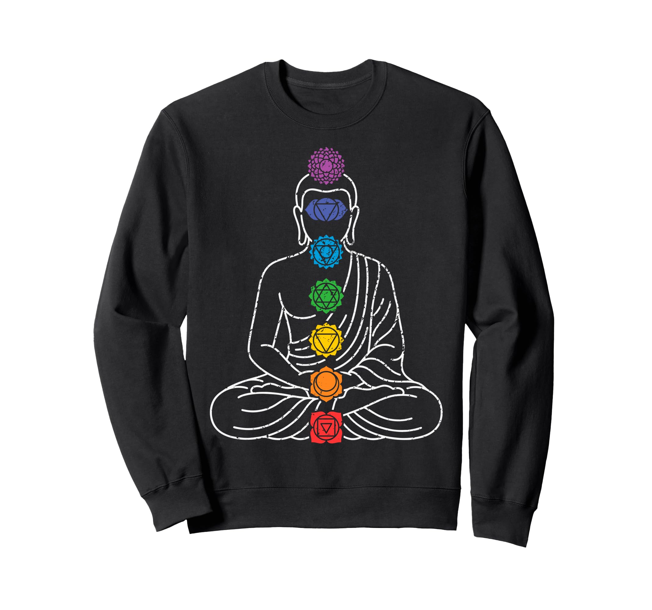 Buddha Yoga Lotus Pose Chakras Sweatshirt - Aesthetic Graphic Men Women - T-Shirt, Sweatshirt, Hoodie