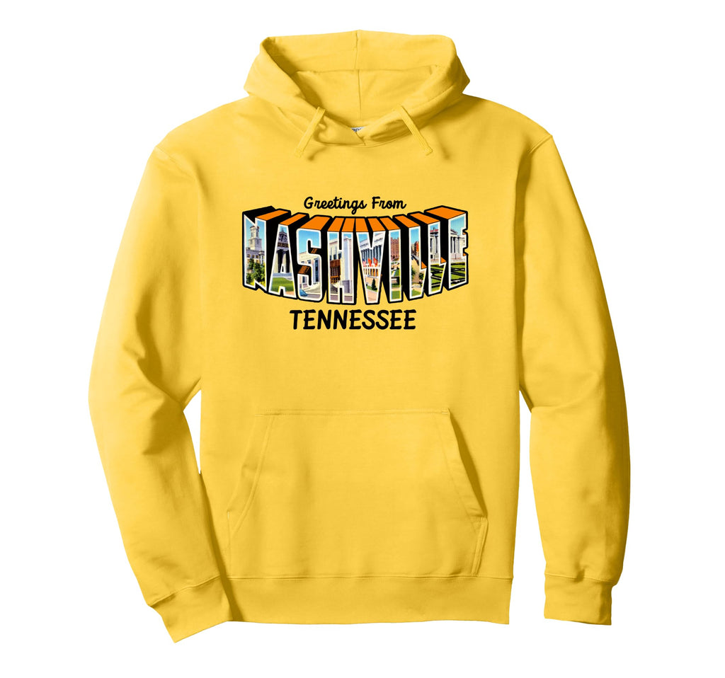 Nashville Tennessee Travel Postcard Art Tpa Hoodie - Unique Graphic Unisex - T-Shirt, Sweatshirt, Hoodie
