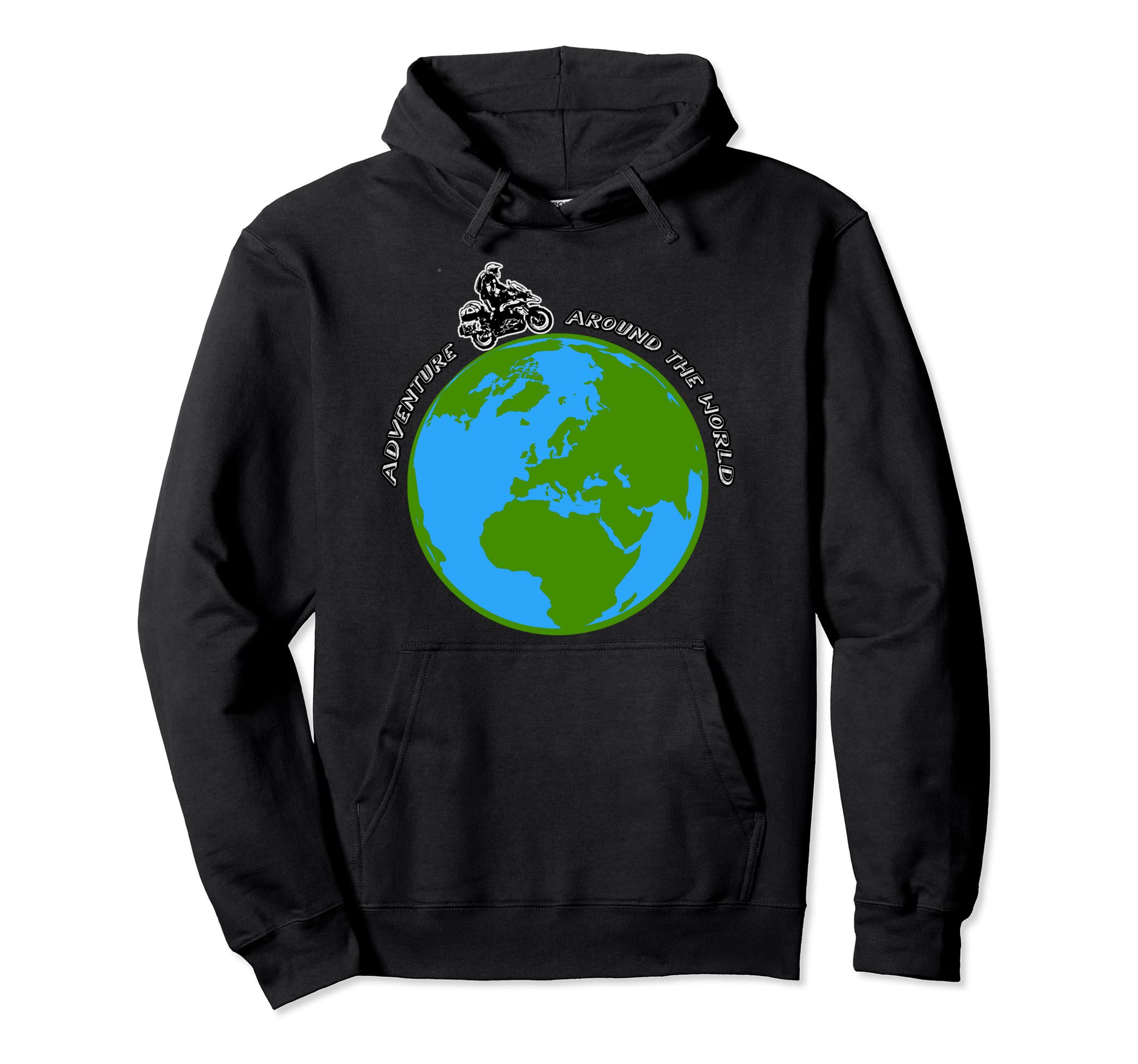 Adventure Around World Driver Motorcycle Hoodie - Graphic Print for Adults - T-Shirt, Sweatshirt, Hoodie