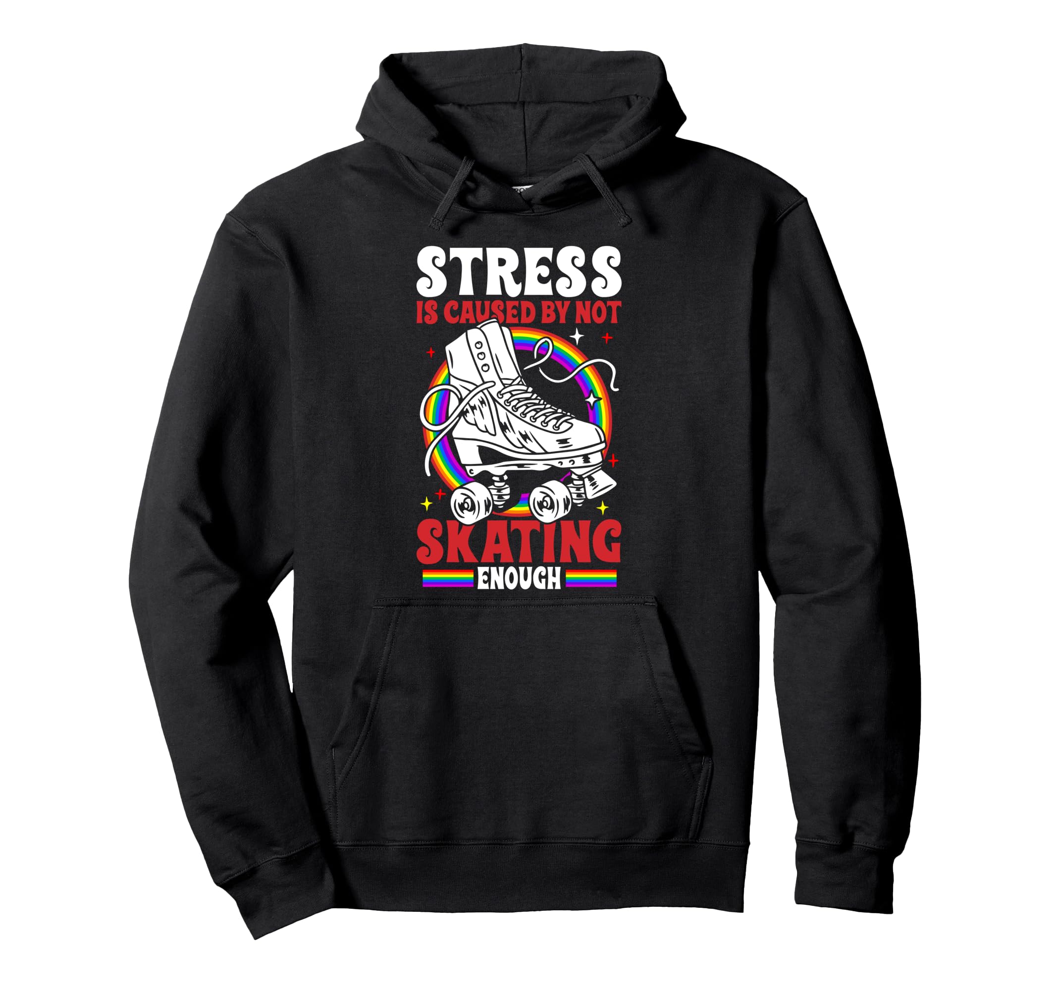 Roller Skating Skate 1970S Stress Is Hoodie - Aesthetic Graphic Unisex - T-Shirt, Sweatshirt, Hoodie