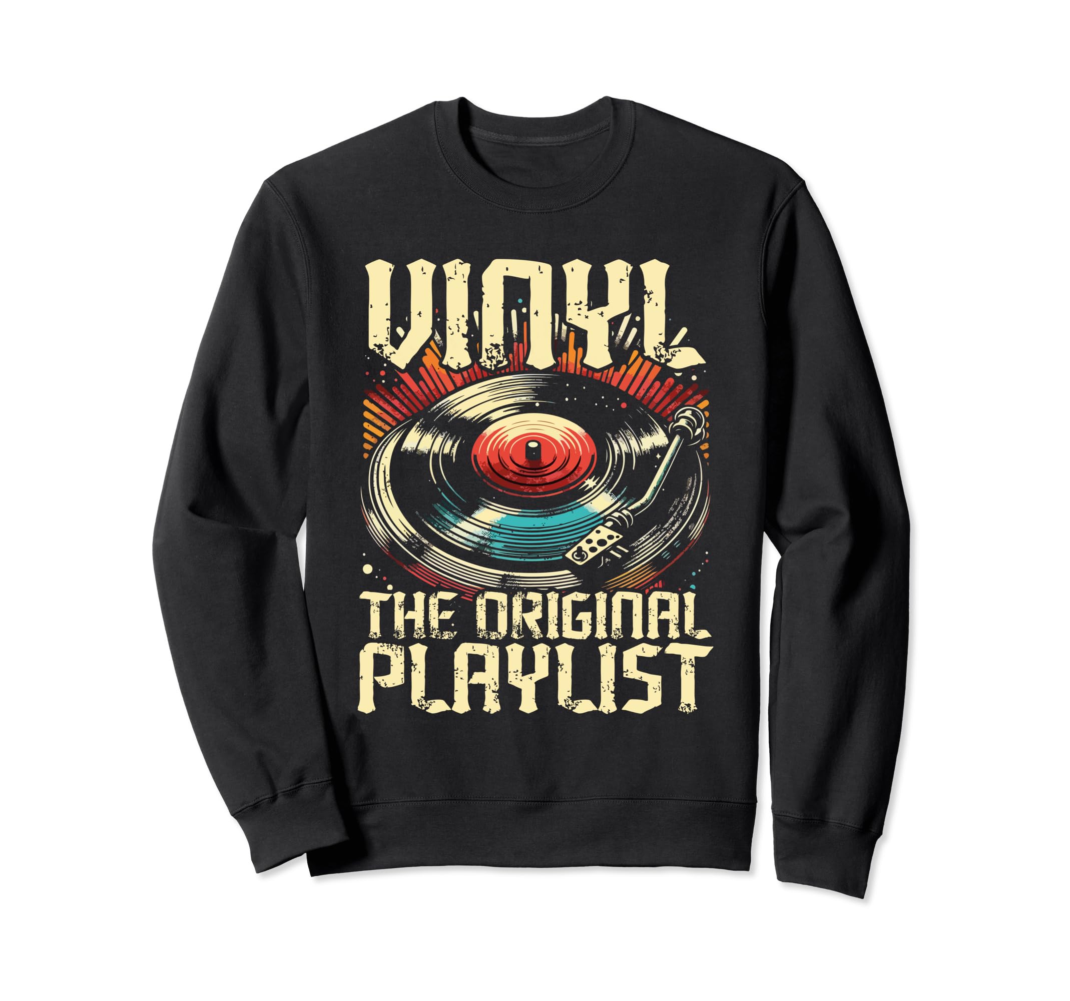 Vinyl Collecting Record Player Sweatshirt - Fun Novelty Design for Adults - T-Shirt, Sweatshirt, Hoodie