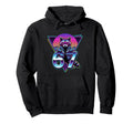 80S Raccoon Synthwave Aesthetic Number Hoodie - Novelty Apparel for Adults - T-Shirt, Sweatshirt, Hoodie