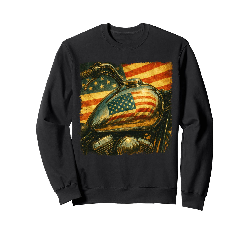 Biker Motorcycle American Sweatshirt - Custom Art Print Men Women - T-Shirt, Sweatshirt, Hoodie