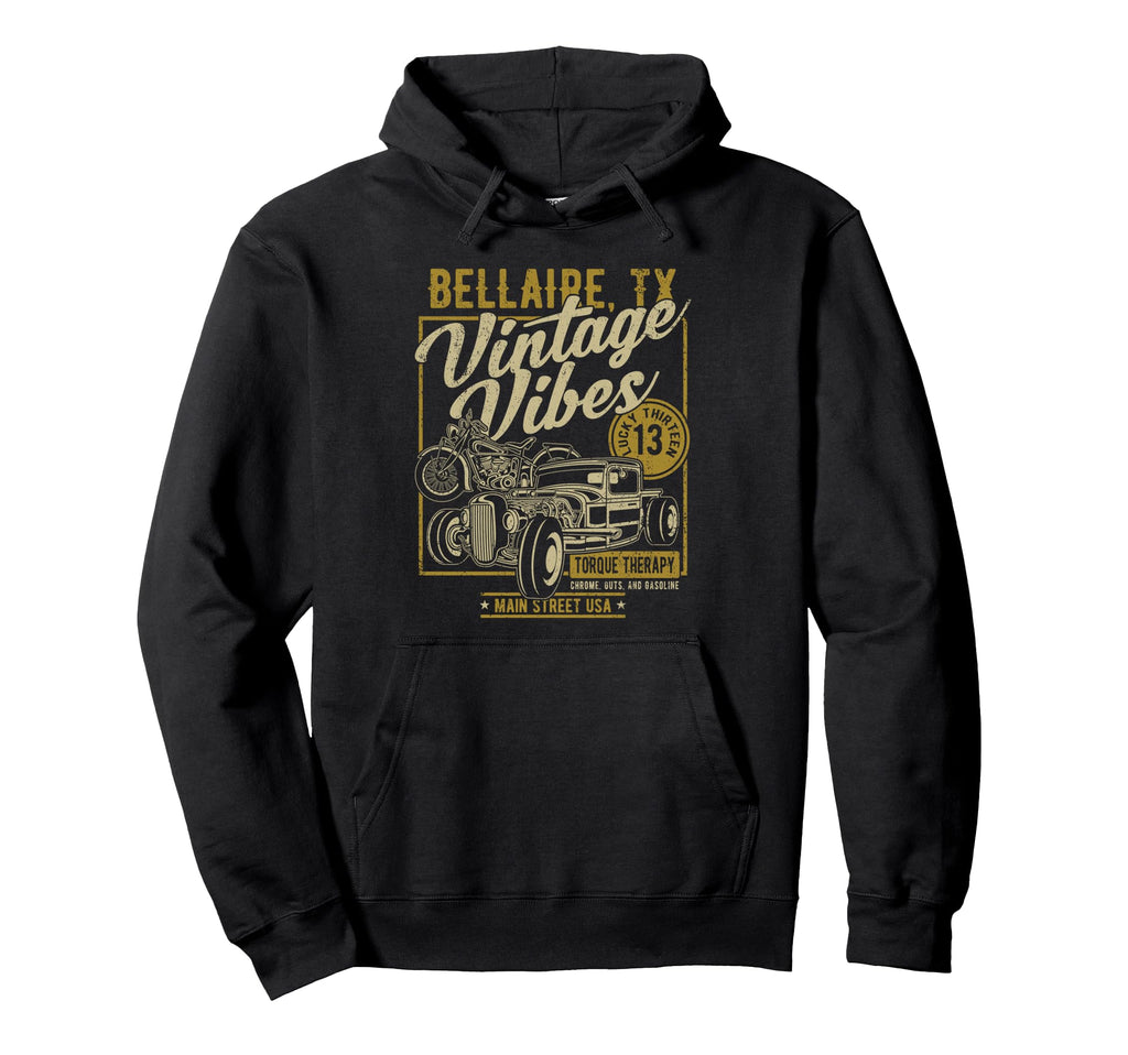 Bellaire Texas Usa Hotrod And Motorcycle Hoodie - Trendy Graphic Unisex - T-Shirt, Sweatshirt, Hoodie