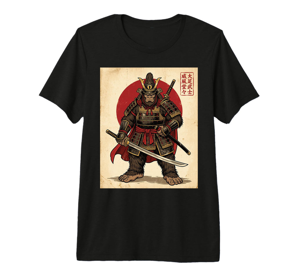 Bigfoot Samurai Warrior Japanese Art T-Shirt - Graphic Print for Adults - T-Shirt, Sweatshirt, Hoodie