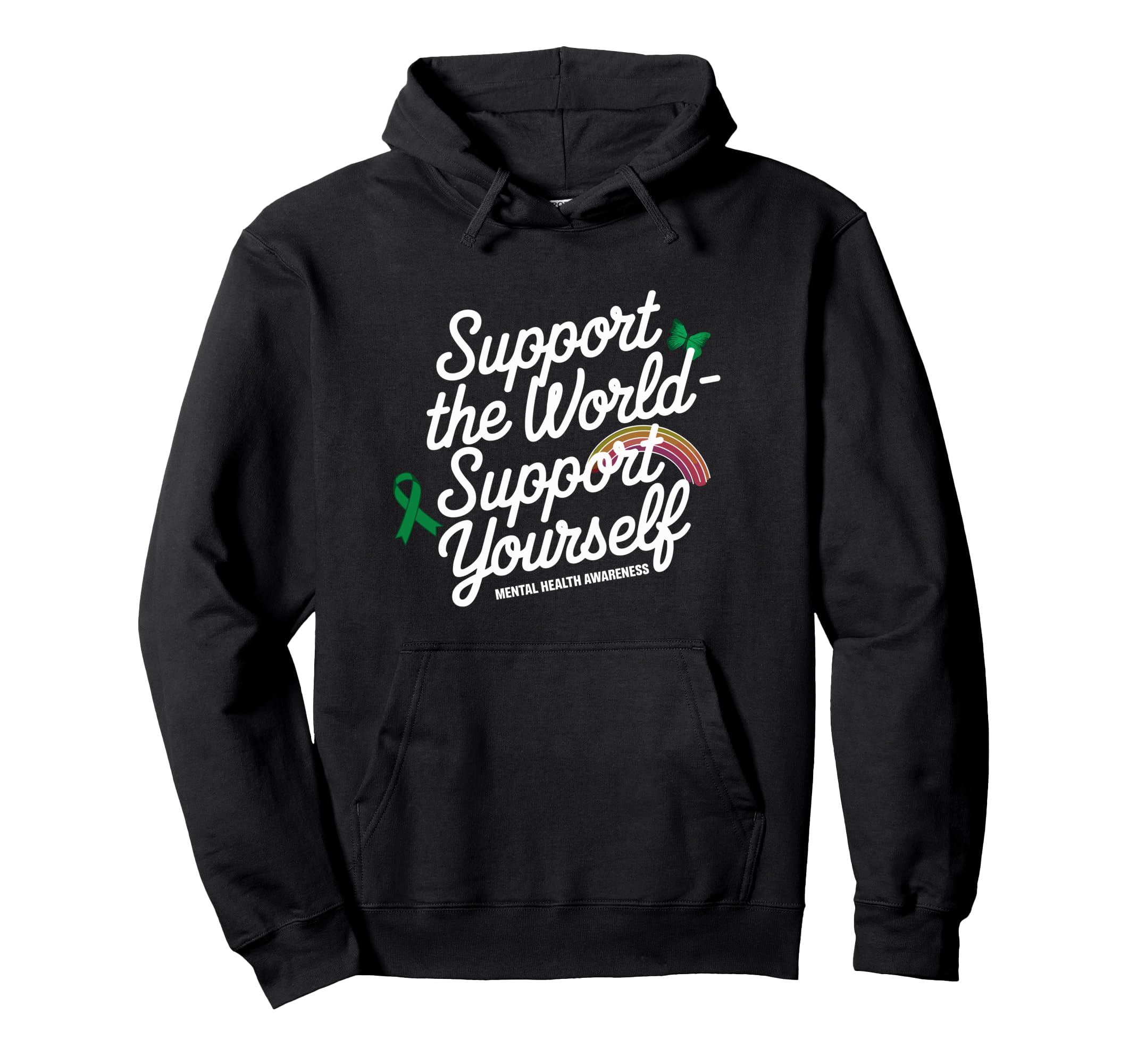 Mental Health Awareness Month Green Ribbon Hoodie - Graphic Print Unisex - T-Shirt, Sweatshirt, Hoodie