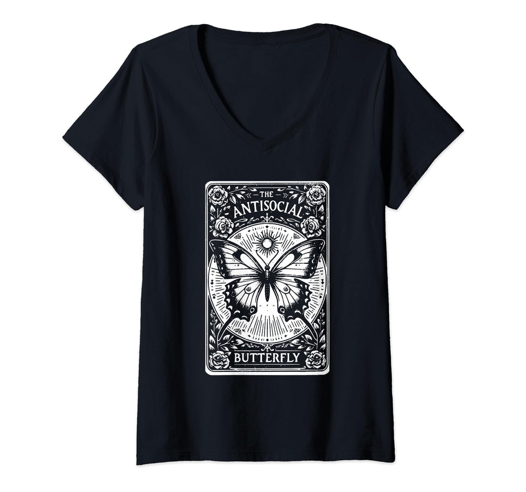 Womens Funny Antisocial Butterfly T-Shirt - Minimalist Print for Adults - T-Shirt, Sweatshirt, Hoodie