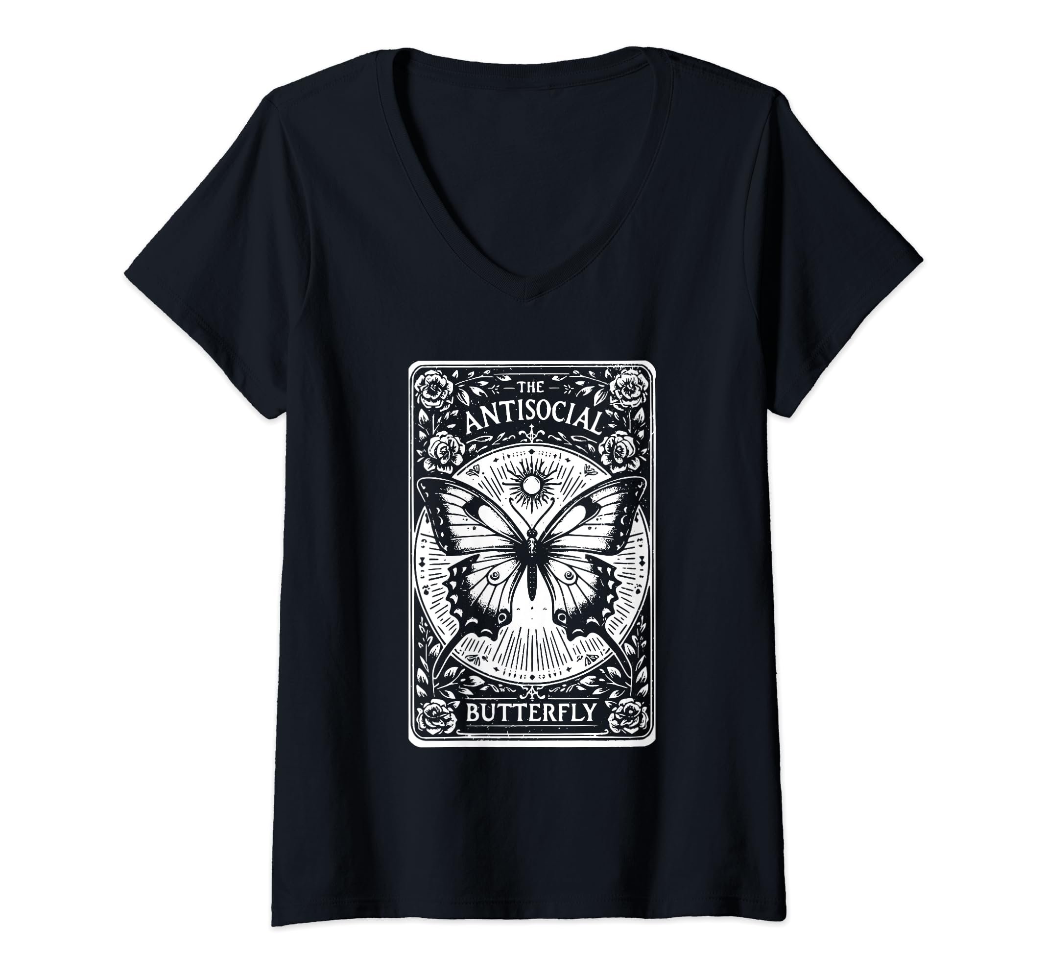 Womens Funny Antisocial Butterfly T-Shirt - Minimalist Print for Adults - T-Shirt, Sweatshirt, Hoodie