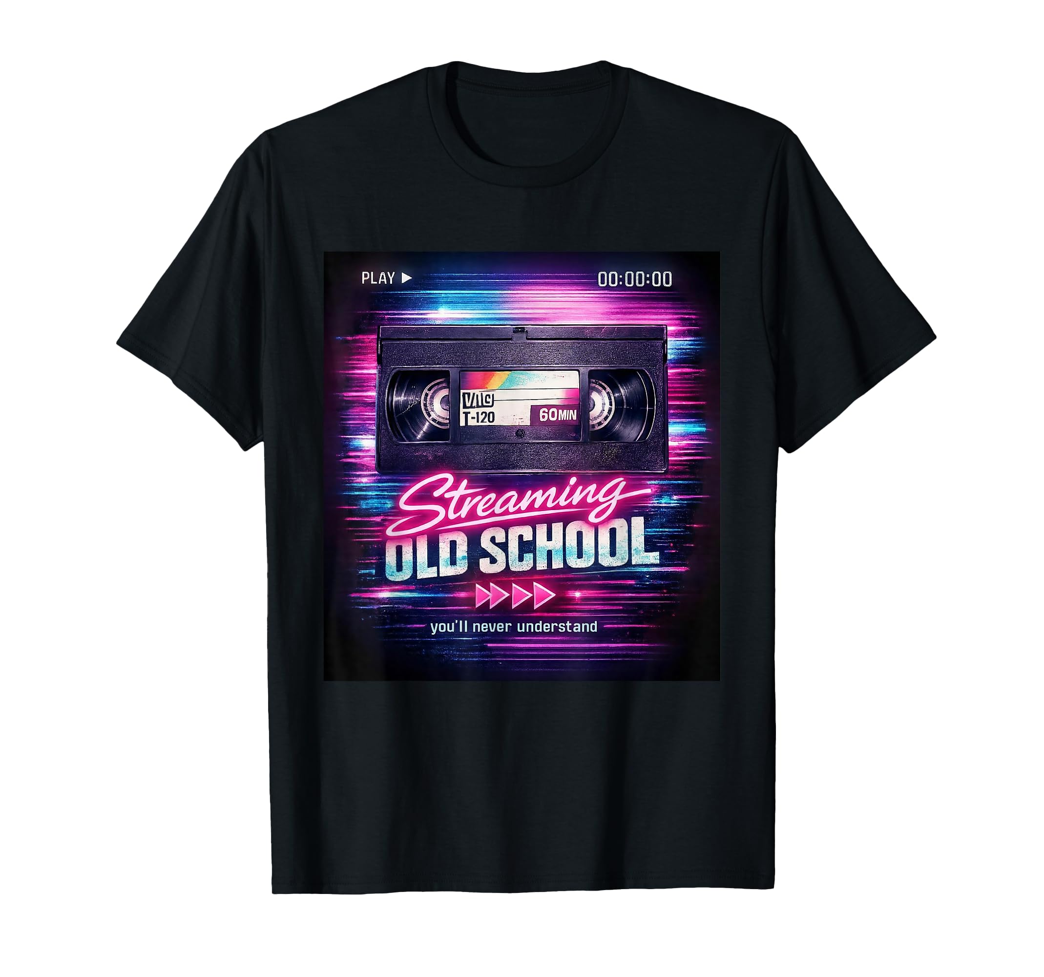 Streaming Old School Video 80S 90S Tape T-Shirt - Novelty Apparel Unisex - T-Shirt, Sweatshirt, Hoodie