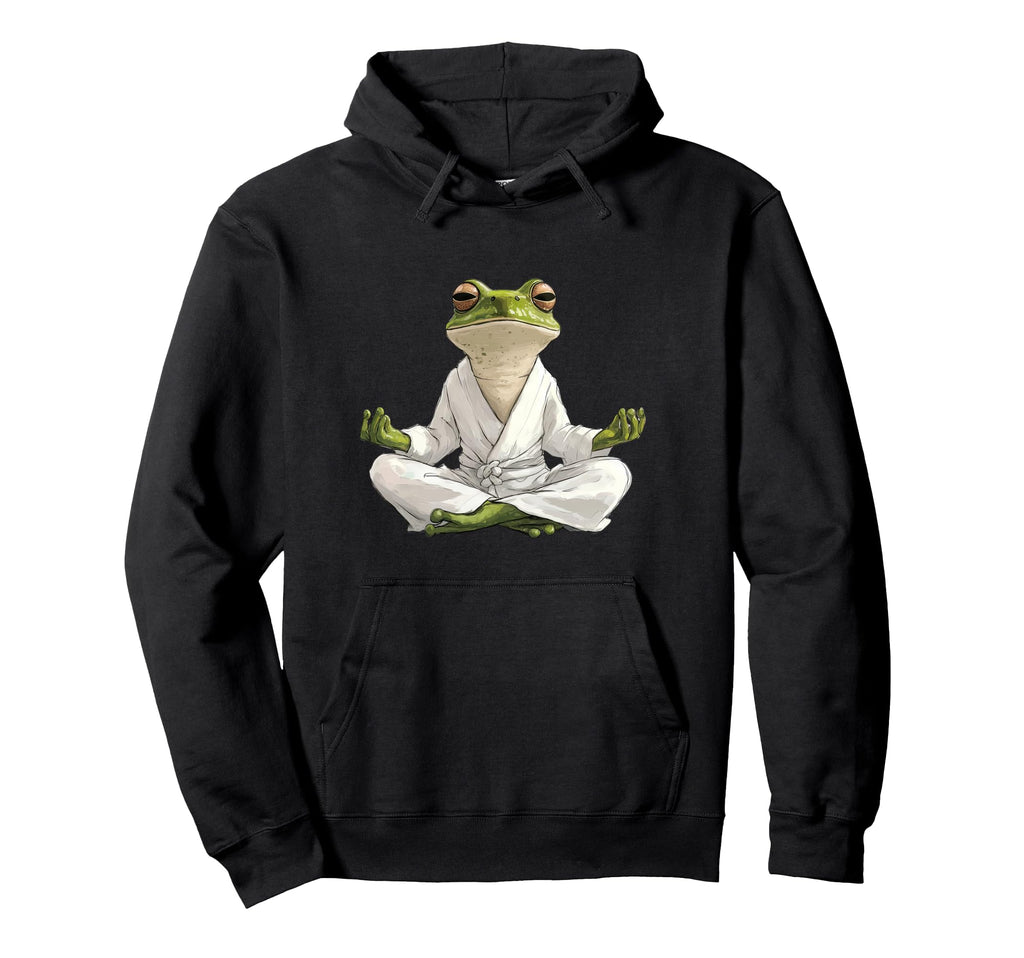 Zen Frog Meditation Art Yoga And Hoodie - Trendy Graphic for Adults - T-Shirt, Sweatshirt, Hoodie
