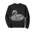 Floral Swan Silhouette Woodcut Sweatshirt - Fun Novelty Design Men Women - T-Shirt, Sweatshirt, Hoodie