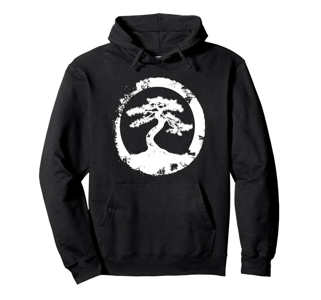 Bonsai Tree Silhouette Enso Circle Zen Hoodie - Graphic Print Unisex - T-Shirt, Sweatshirt, Hoodie