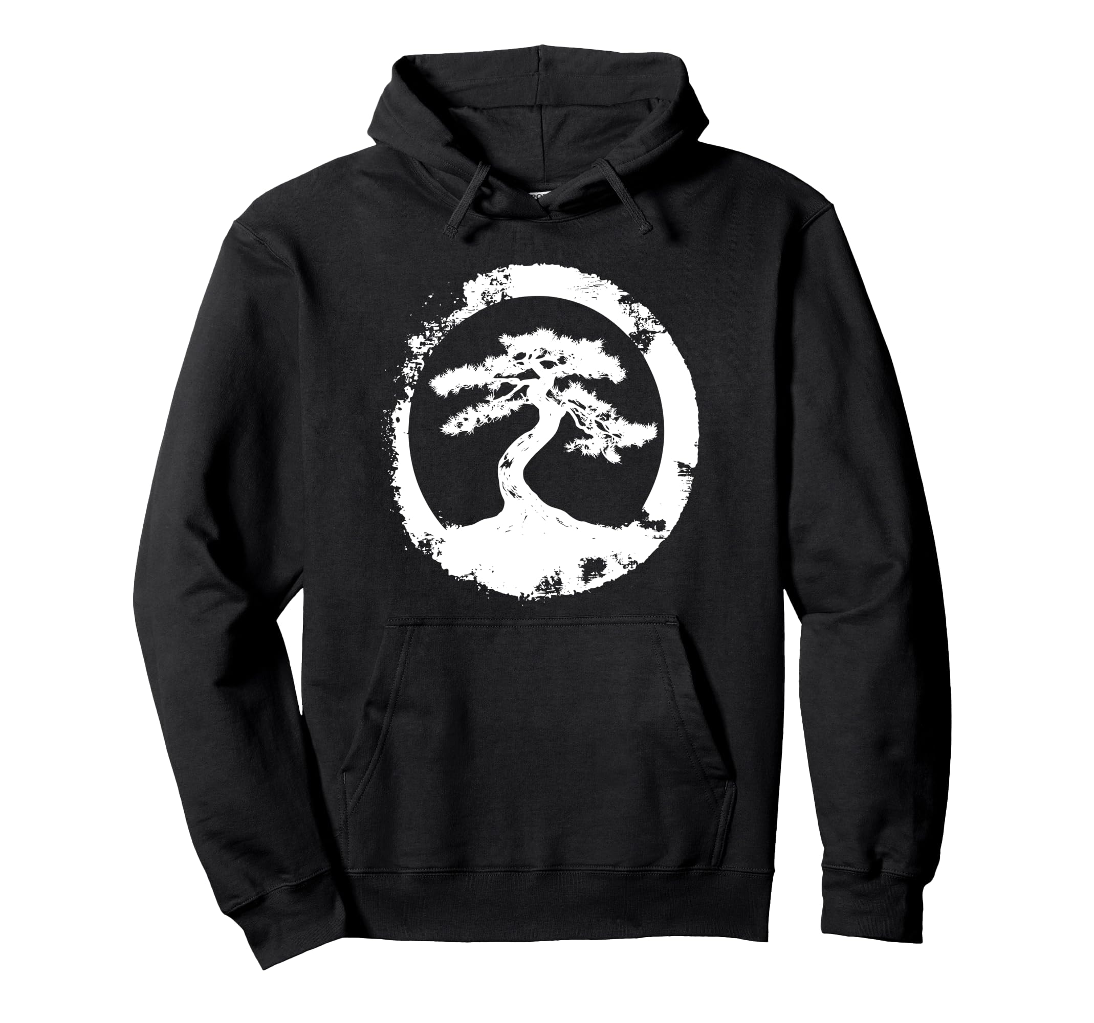 Bonsai Tree Silhouette Enso Circle Zen Hoodie - Graphic Print Unisex - T-Shirt, Sweatshirt, Hoodie