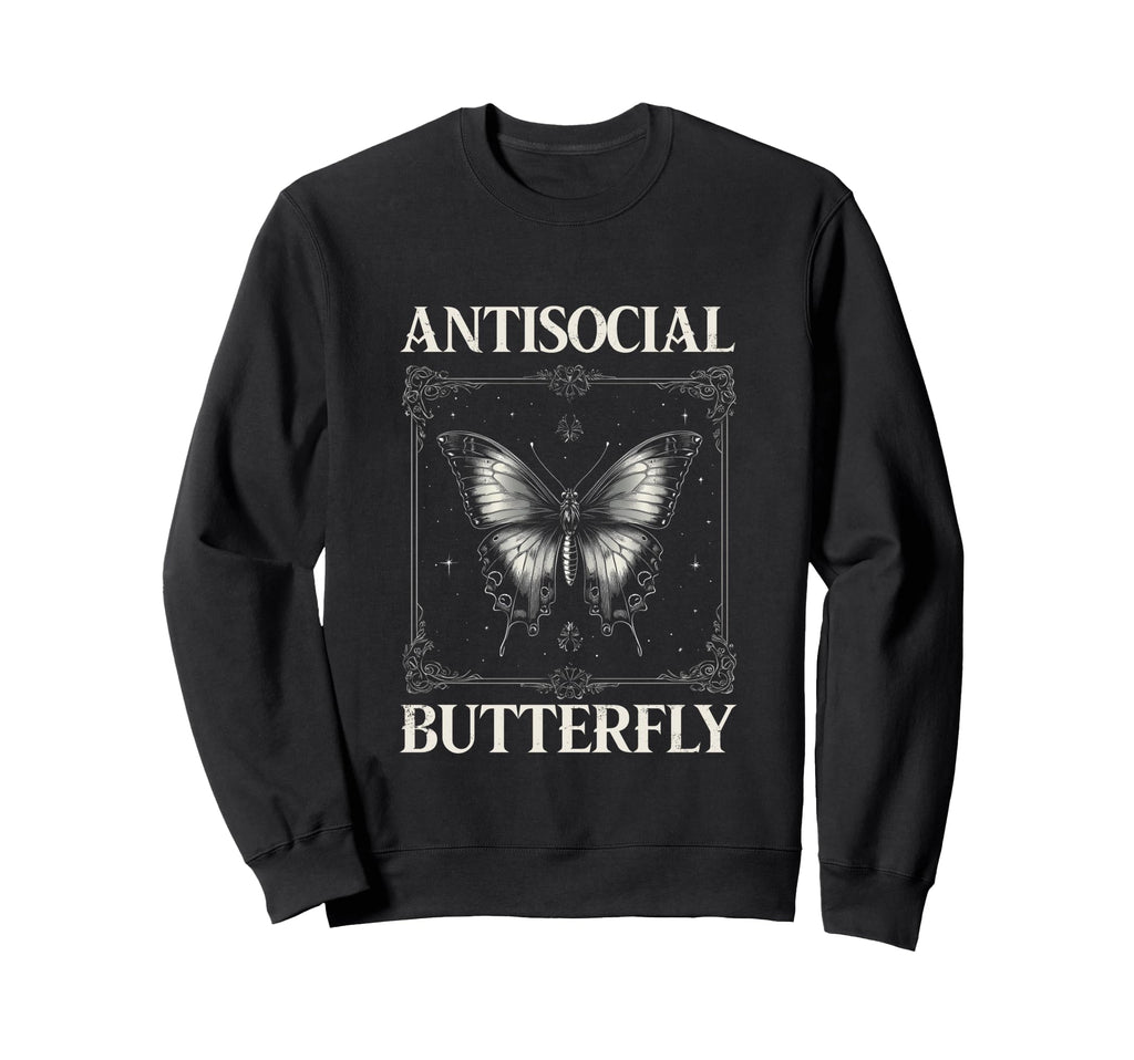 Antisocial Butterfly Gift Hoodie - Graphic Print Unisex - T-Shirt, Sweatshirt, Hoodie