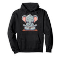 Meditation Elephant Yoga Pose Hoodie - Fun Novelty Design Men Women - T-Shirt, Sweatshirt, Hoodie
