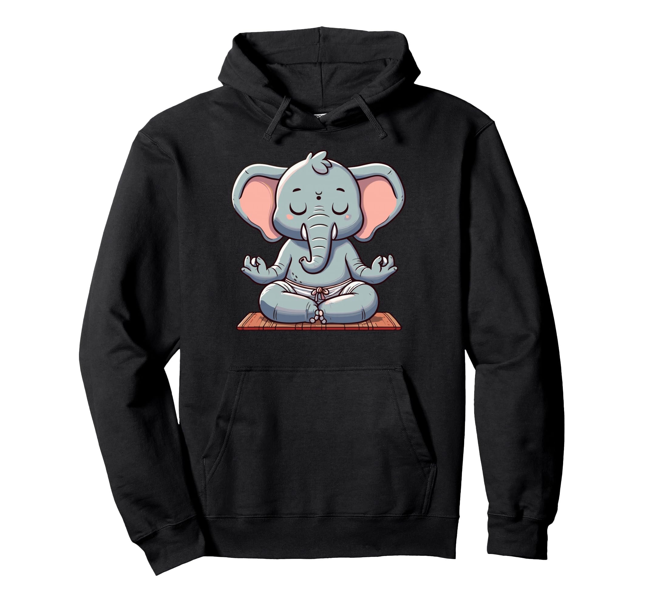 Meditation Elephant Yoga Pose Hoodie - Fun Novelty Design Men Women - T-Shirt, Sweatshirt, Hoodie