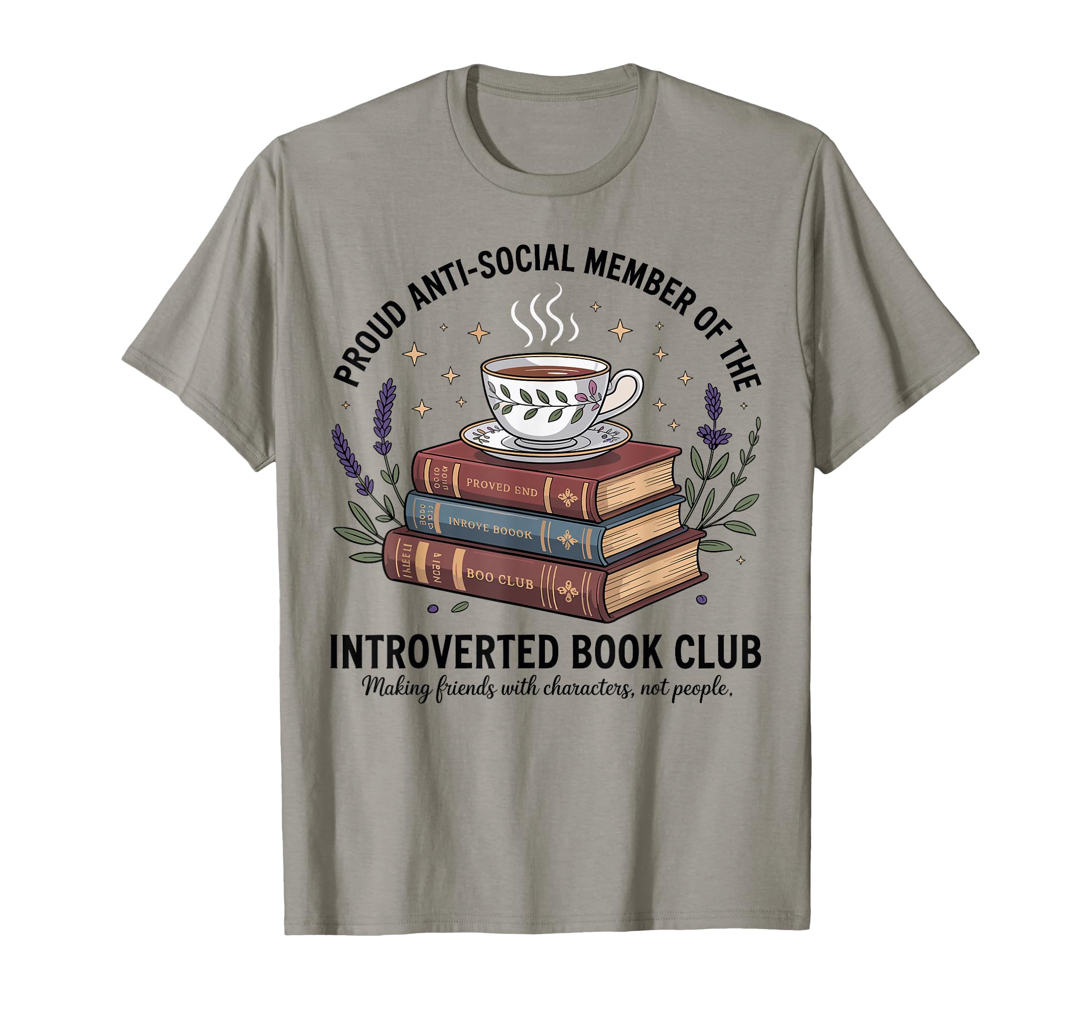 Proud Introverted Book Club Anti T-Shirt - Aesthetic Graphic for Adults - T-Shirt, Sweatshirt, Hoodie