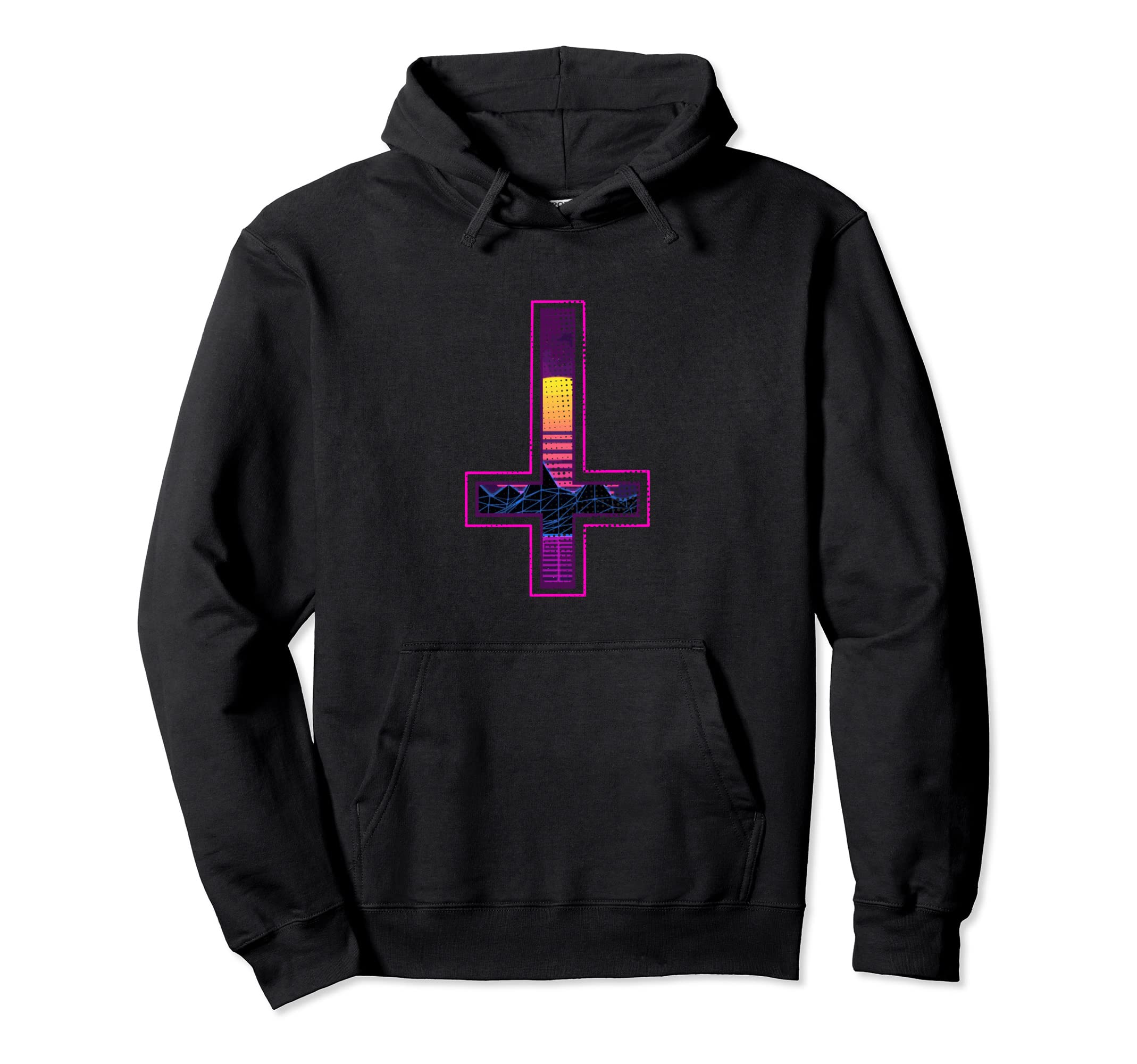 Synthwave Inverted Cross Dreamwave 80S Hoodie - Aesthetic Graphic Unisex - T-Shirt, Sweatshirt, Hoodie