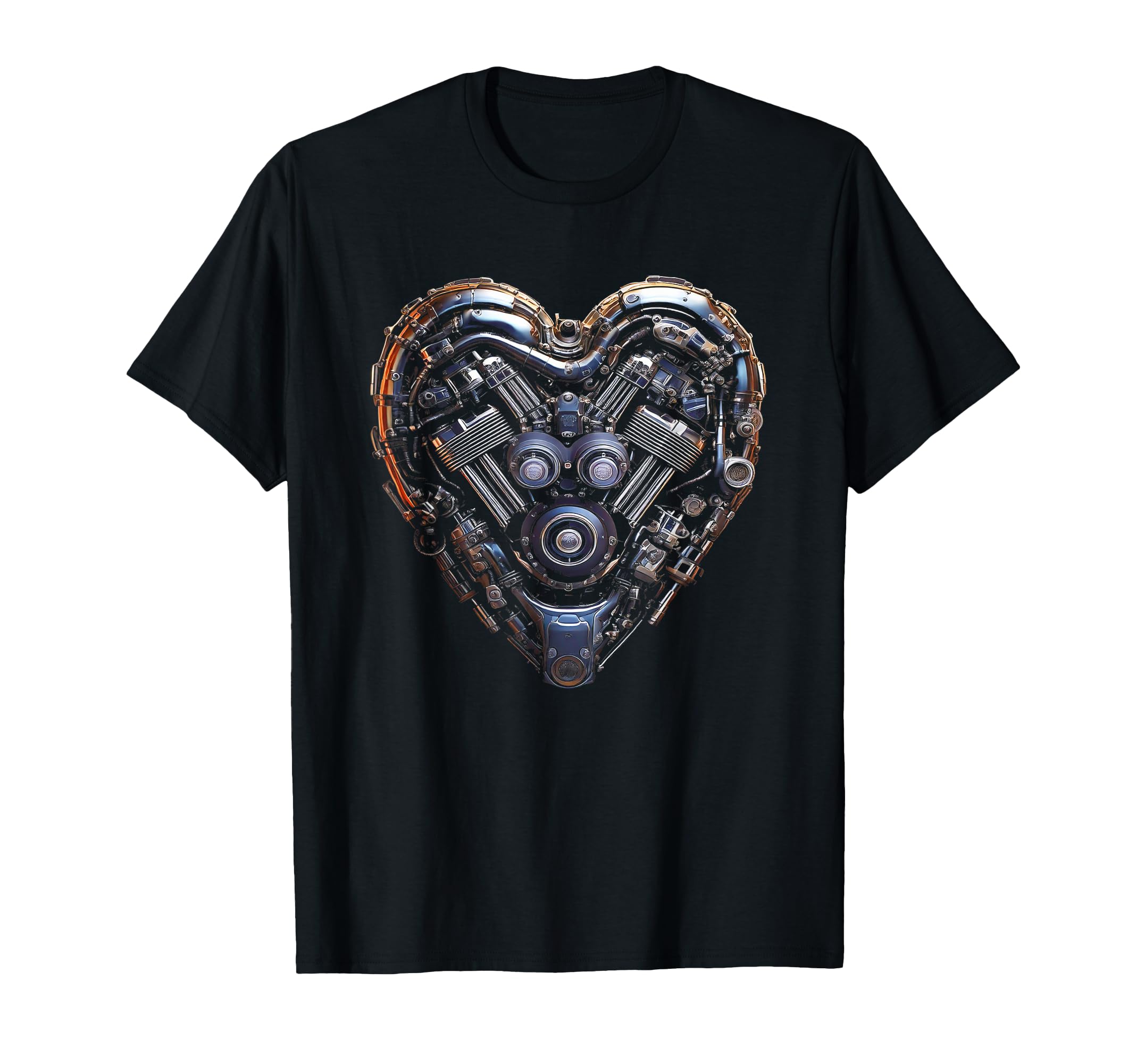 Valentines Motorcycle Engine Heart T-Shirt - Novelty Apparel Unisex - T-Shirt, Sweatshirt, Hoodie