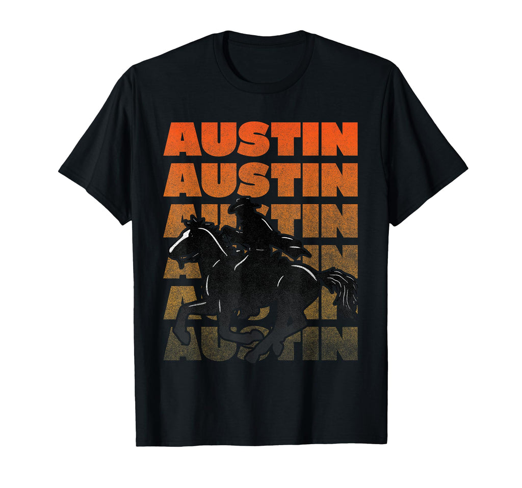 Austin Texas Cowboy Riding Horse T-Shirt - Graphic Print Men Women - T-Shirt, Sweatshirt, Hoodie