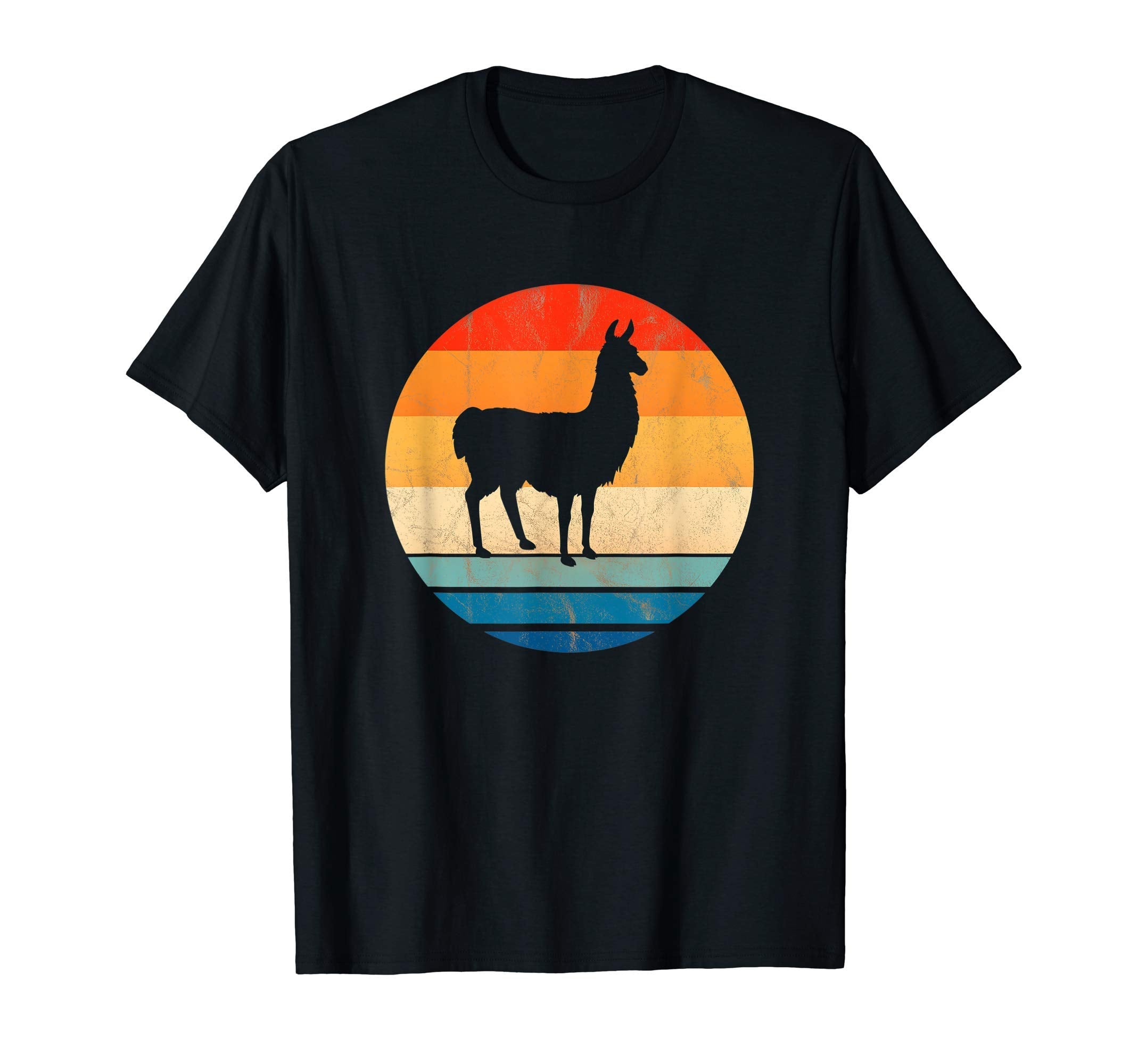 Alpaca Lovers 70S Sunset Silhouette T-Shirt - Aesthetic Graphic Men Women - T-Shirt, Sweatshirt, Hoodie