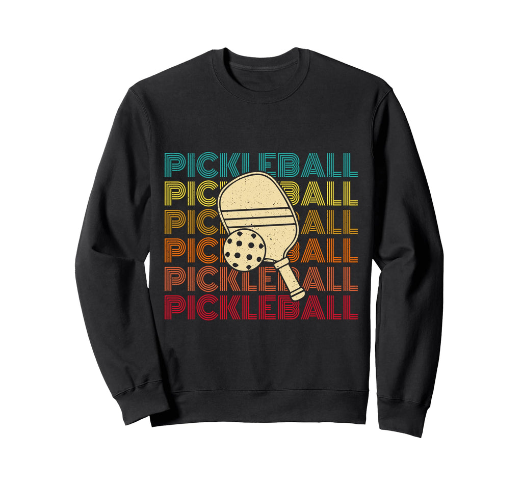 Pickleball Stripe Font Rainbow Sweatshirt - Aesthetic Graphic Unisex - T-Shirt, Sweatshirt, Hoodie