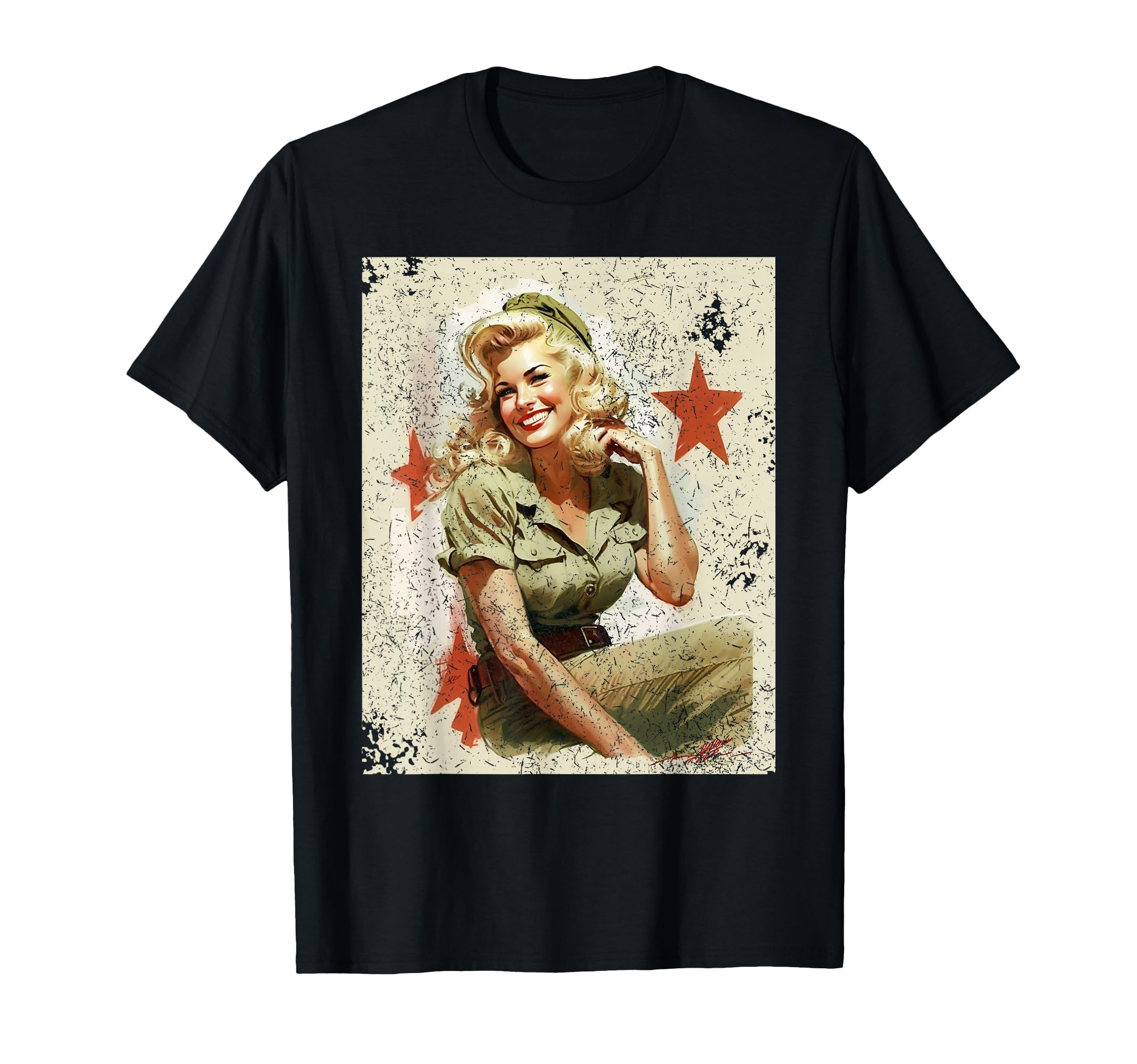 Pin Up Blonde Wwii T-Shirt - Minimalist Print Men Women - T-Shirt, Sweatshirt, Hoodie