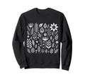 Botanical Folk Art Floral Nature Sweatshirt - Minimalist Print Men Women - T-Shirt, Sweatshirt, Hoodie
