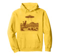 90S Western Desert Cat Ufo Wild West Kitten Hoodie - Graphic Print Unisex - T-Shirt, Sweatshirt, Hoodie