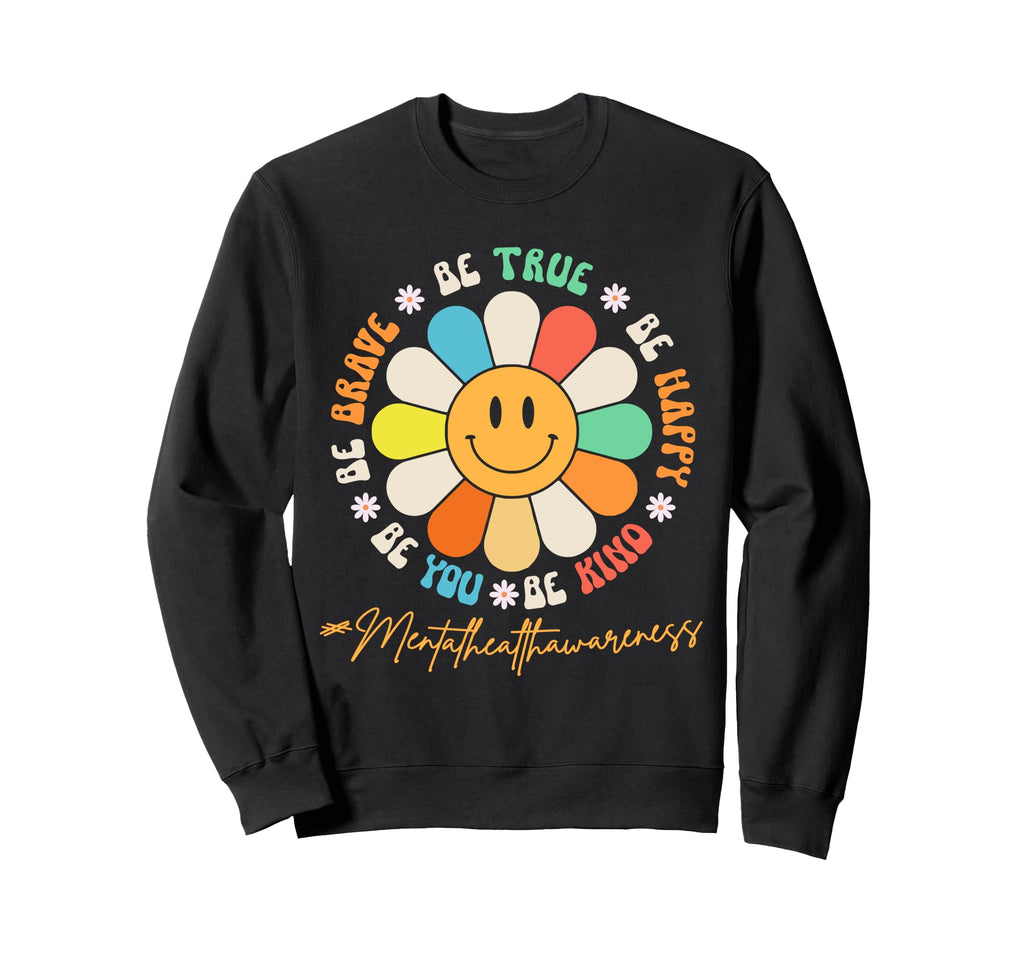 Smiling Happy Daisy Face Groovy Sweatshirt - Custom Art Print Men Women - T-Shirt, Sweatshirt, Hoodie