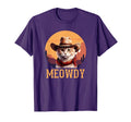 Meowdy Cat Cowboy Hat Funny T-Shirt - Graphic Print Unisex - T-Shirt, Sweatshirt, Hoodie