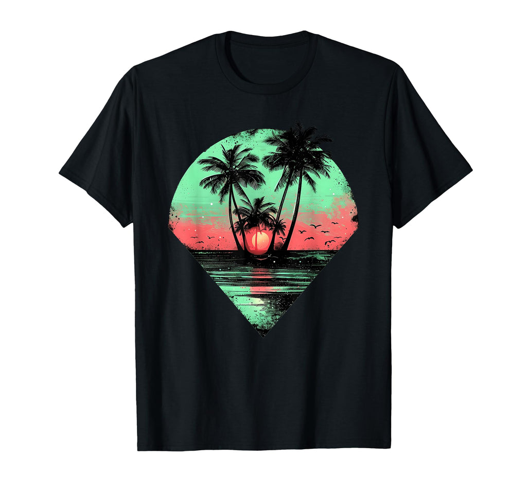 1980S 1990S Retrowave Palm Trees T-Shirt - Trendy Graphic for Adults - T-Shirt, Sweatshirt, Hoodie