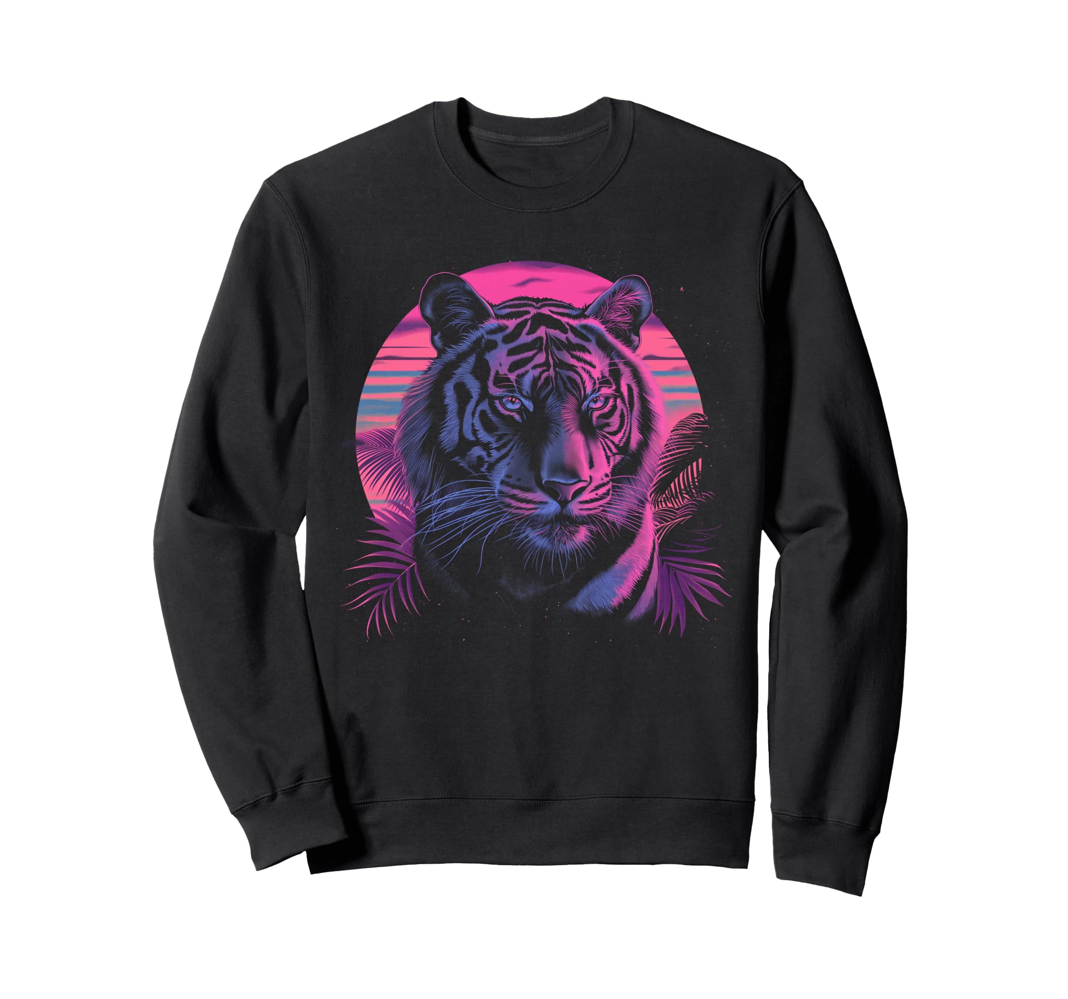 Tiger Vaporwave Aesthetic Sweatshirt - Minimalist Print for Adults - T-Shirt, Sweatshirt, Hoodie