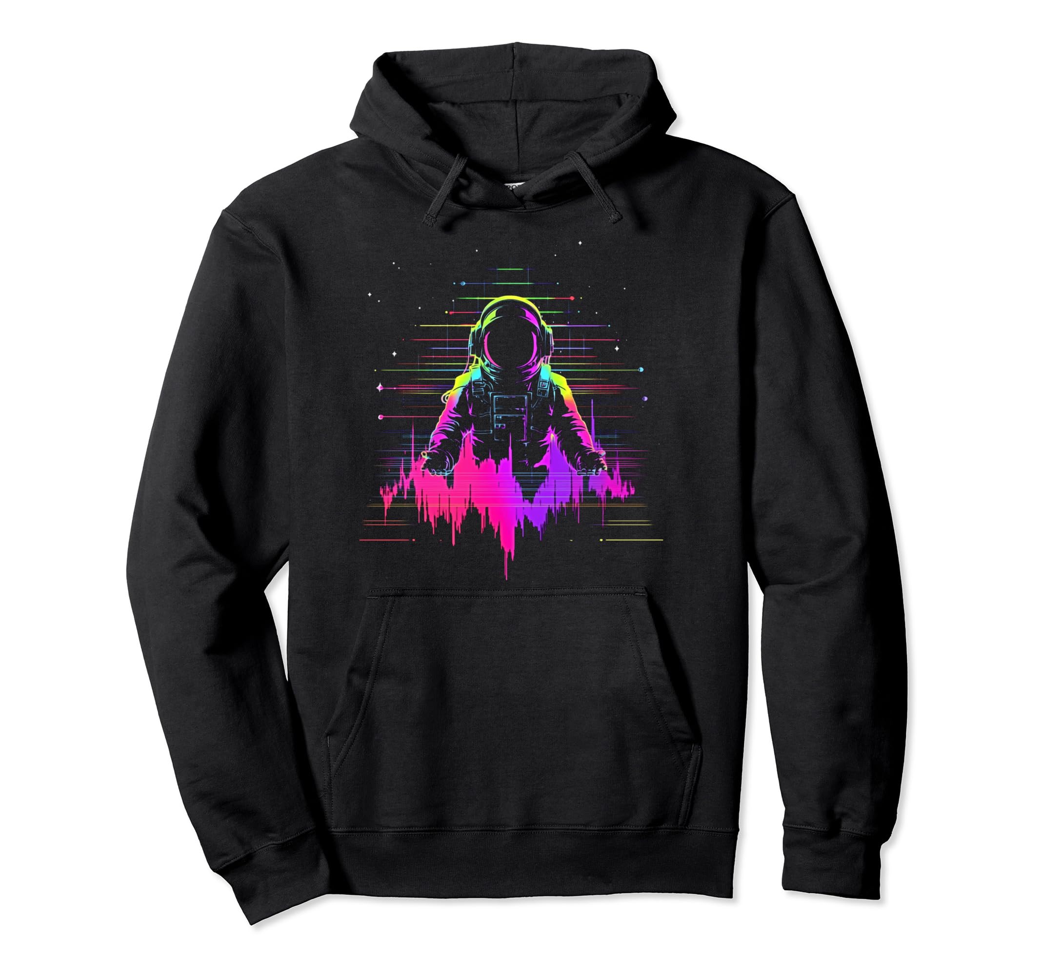 Synthwave Astronaut Cyberpunk 80S Sci Fi Hoodie - Graphic Print Men Women - T-Shirt, Sweatshirt, Hoodie