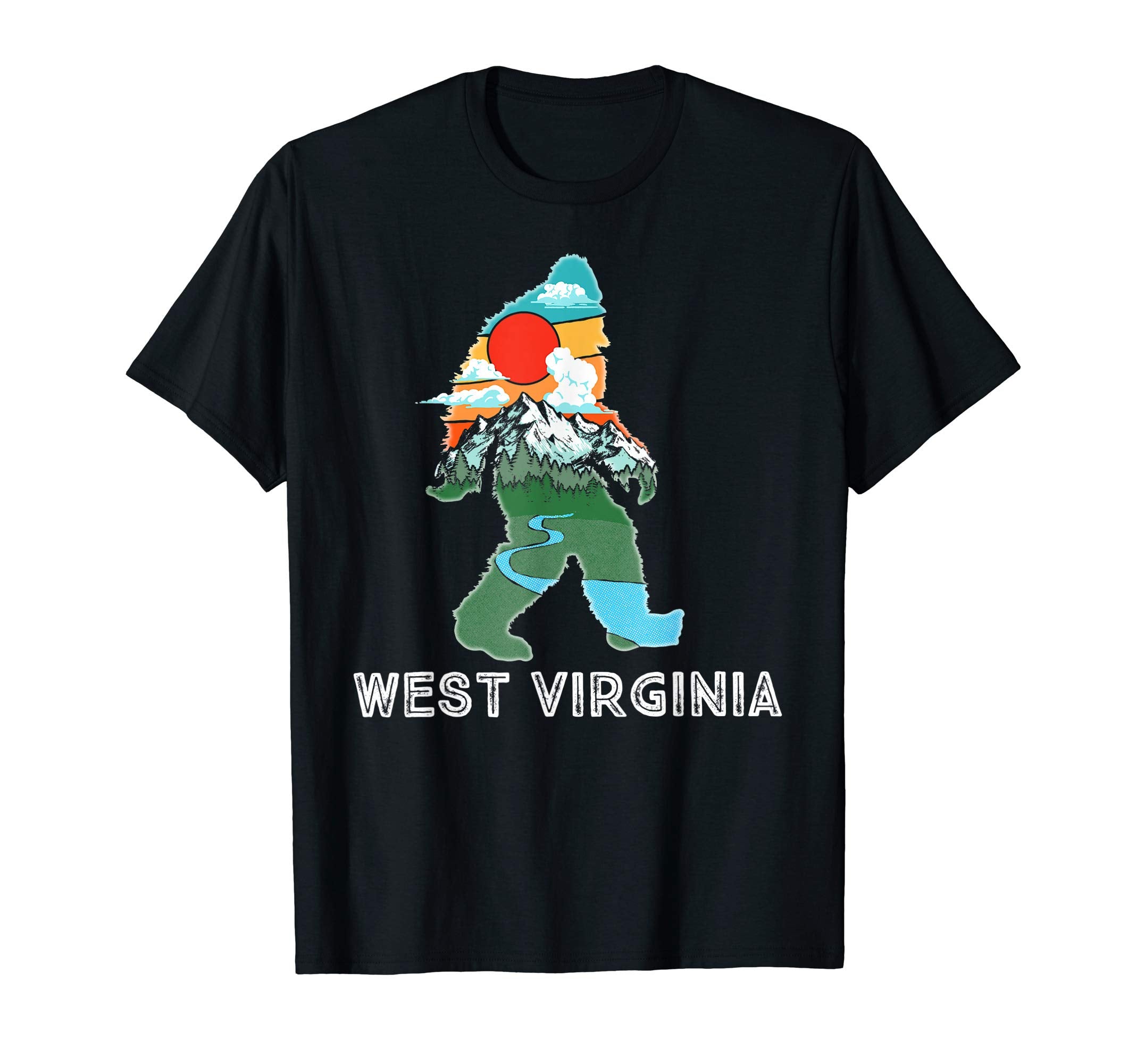 West Virginia Bigfoot Nature Mountains T-Shirt - Trendy Graphic Men Women - T-Shirt, Sweatshirt, Hoodie