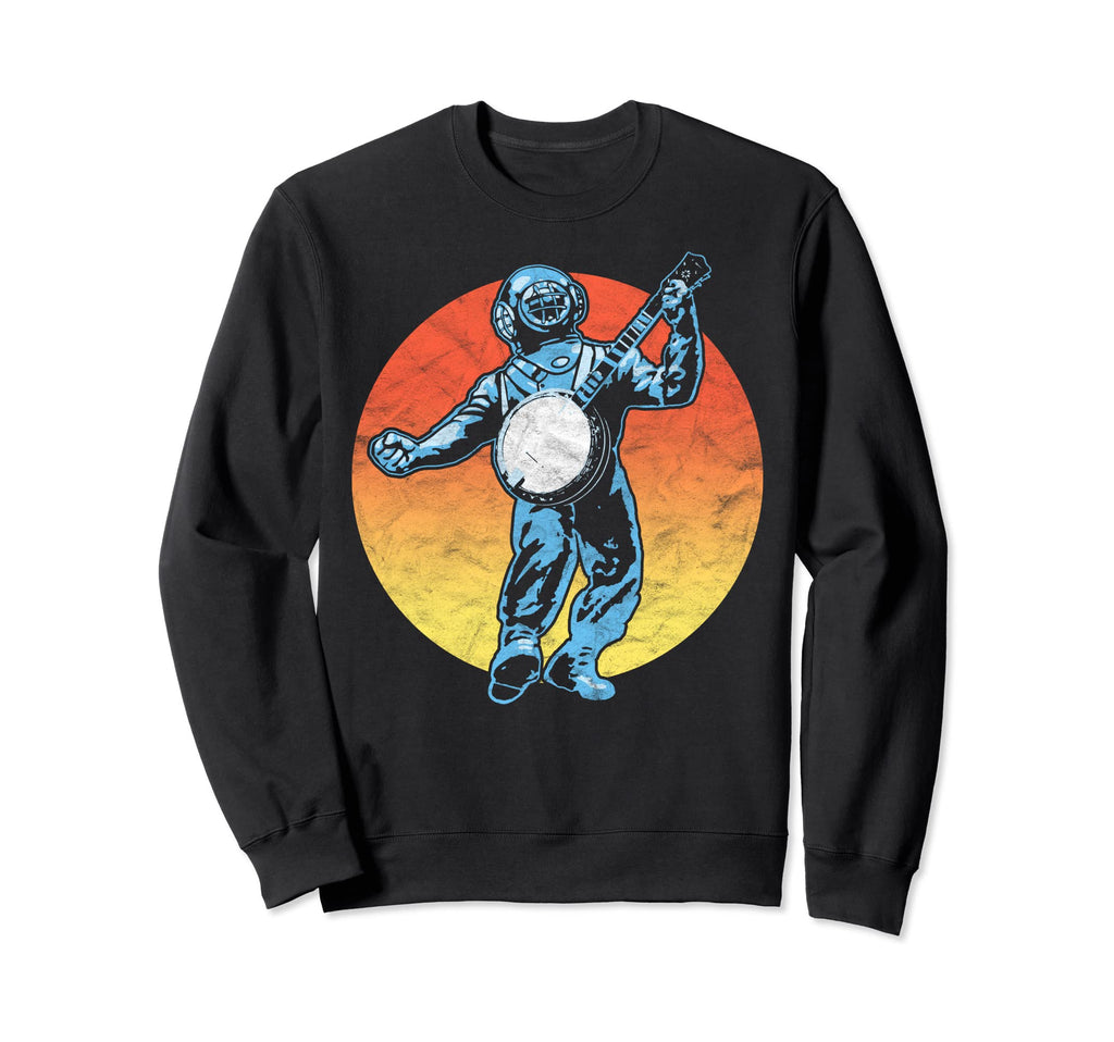 Antique Scuba Diver Banjo Player Sweatshirt - Graphic Print Unisex - T-Shirt, Sweatshirt, Hoodie