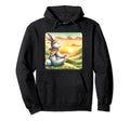 Rabbit Practicing Meditation Atop Hill Hoodie - Streetwear Style Unisex - T-Shirt, Sweatshirt, Hoodie
