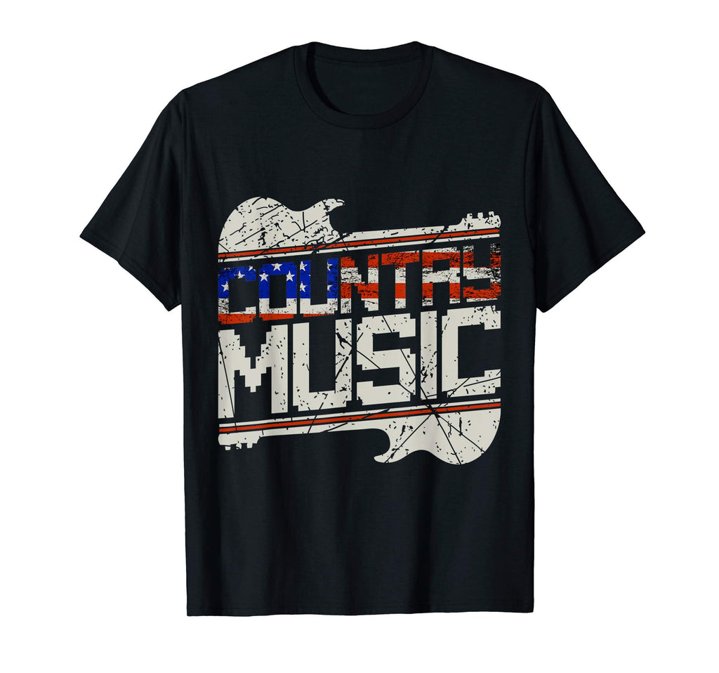 Country Music Guitar American Flag T-Shirt - Fun Novelty Design Unisex - T-Shirt, Sweatshirt, Hoodie